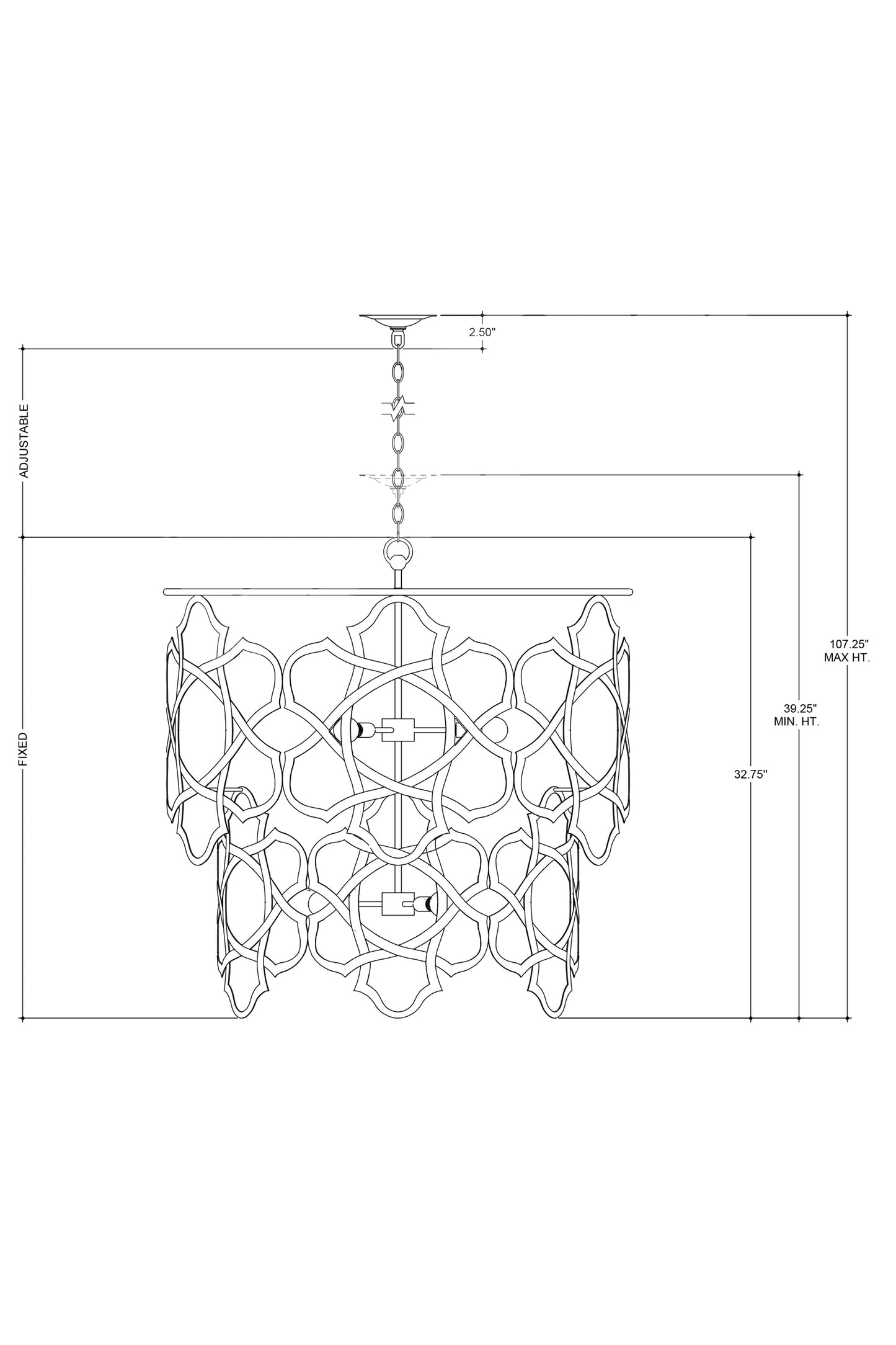 Mauresque Medium Bronze & Gold Chandelier.