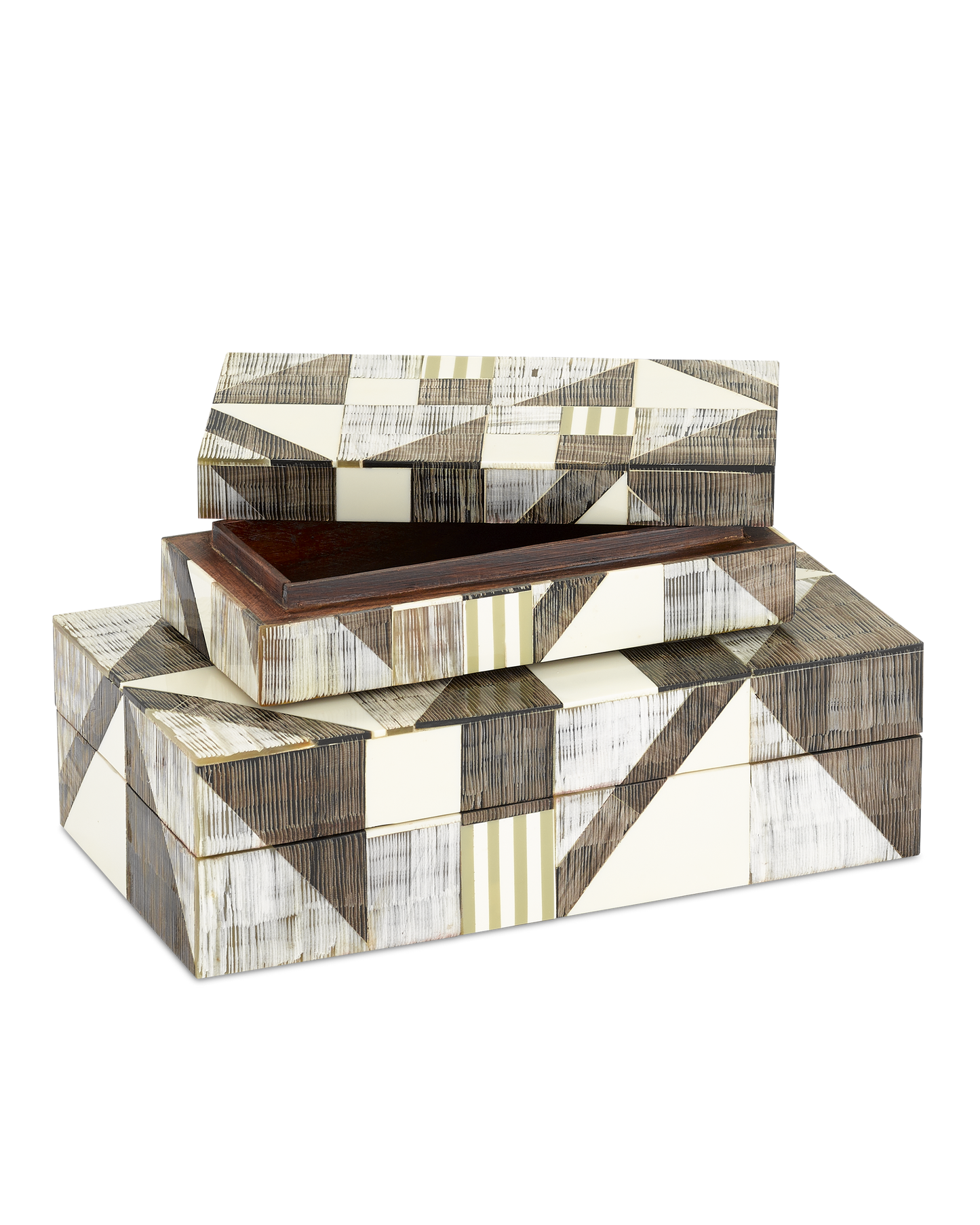 Modernist Bone & Horn Boxes Set of 2.