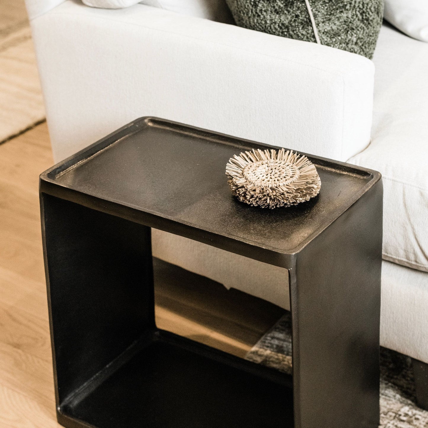Derwent Side Table - Dark Nickel.