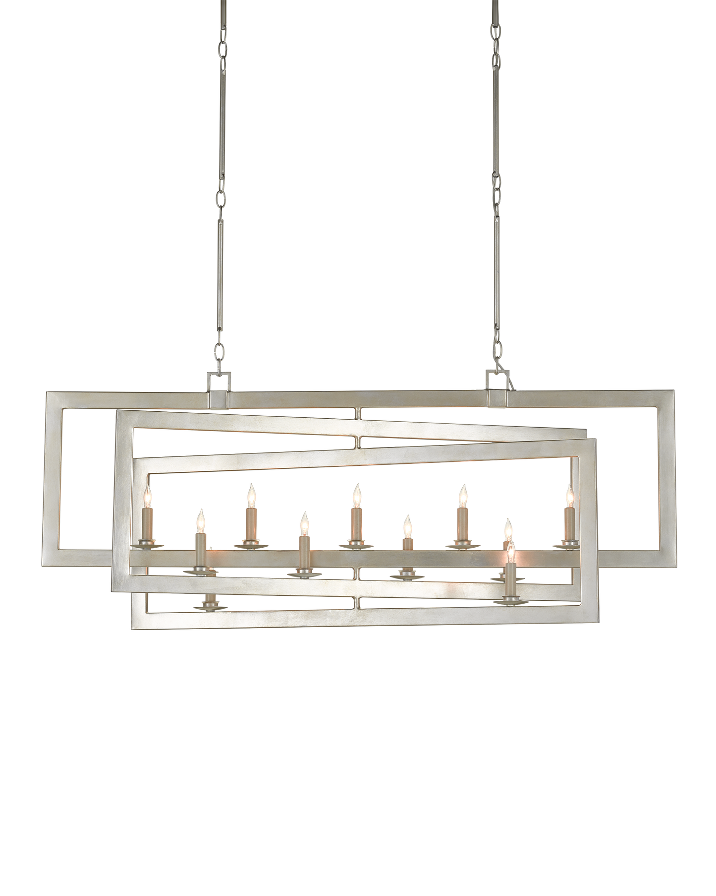 Middleton Rectangular Silver Chandelier.