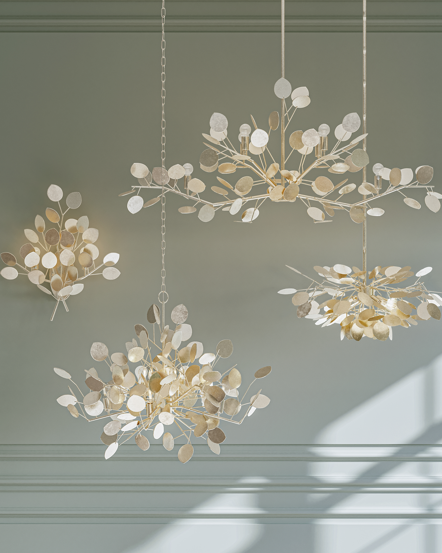 Lunaria Silver Oval Chandelier.