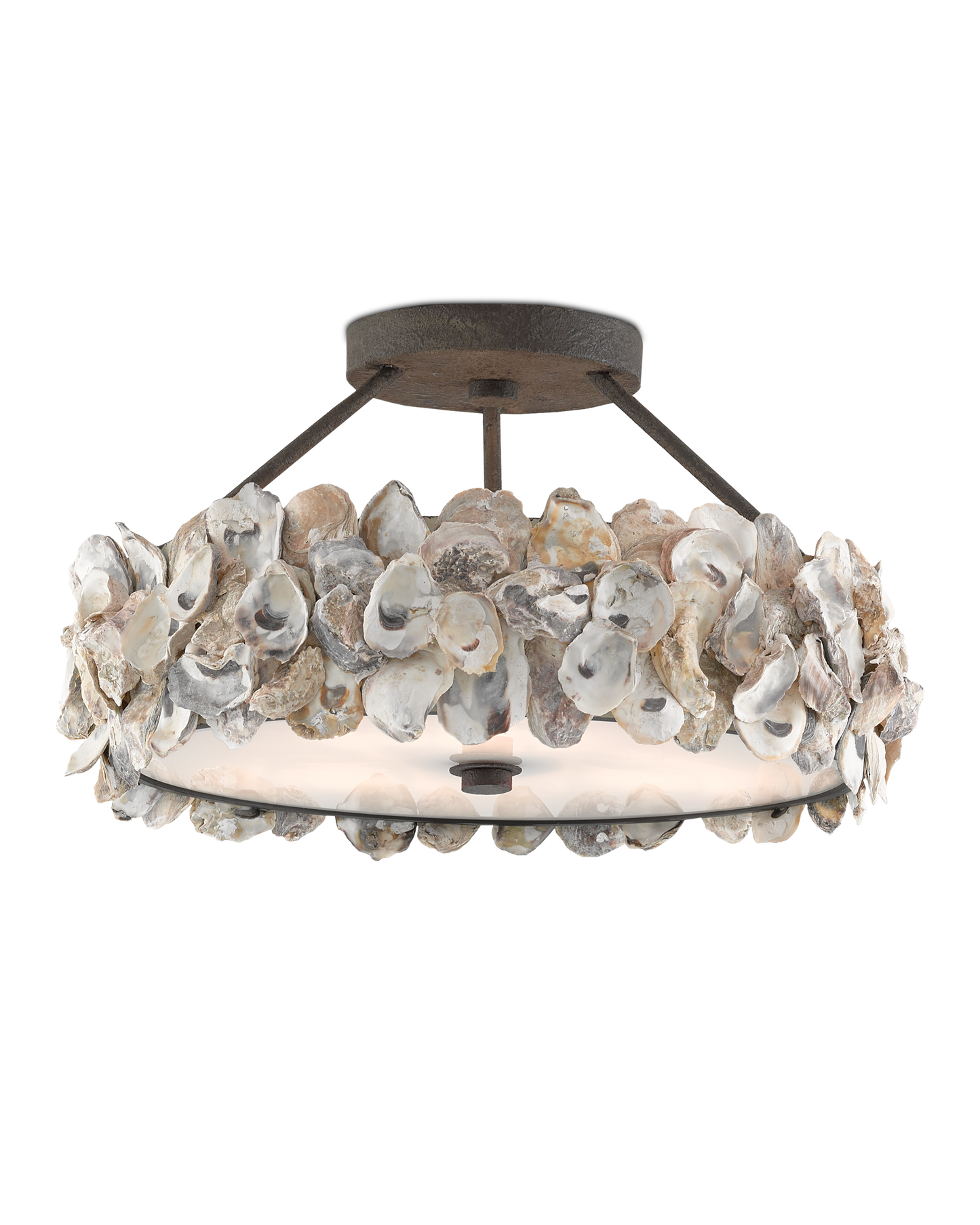 Oyster Shell Semi-Flush Mount.