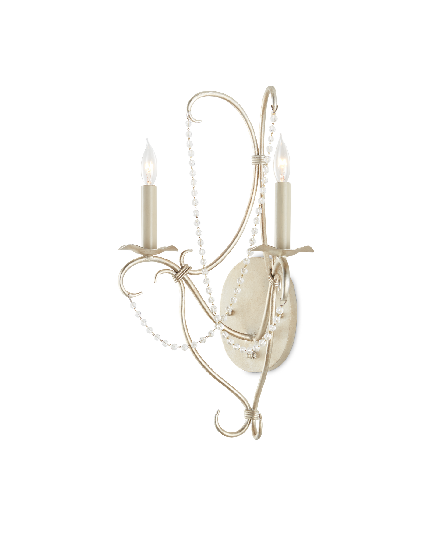 Crystal Lights Silver Wall Sconce.