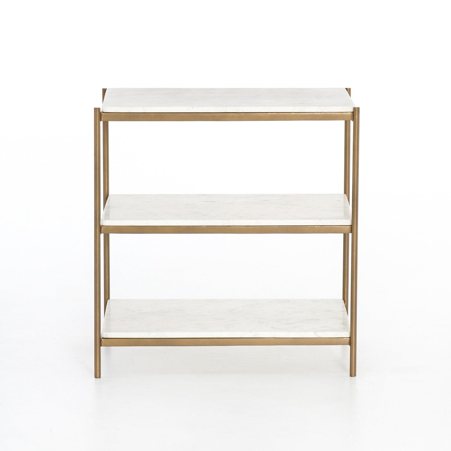 Felix Nightstand - Polished White Marble.