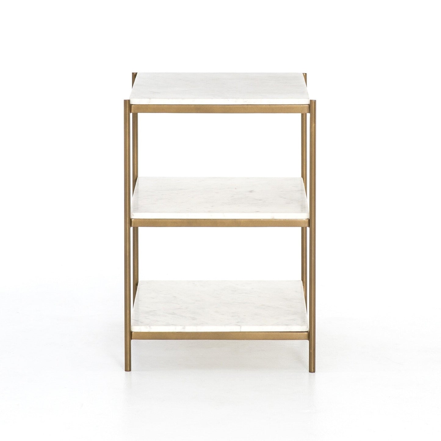 Felix Nightstand - Polished White Marble.