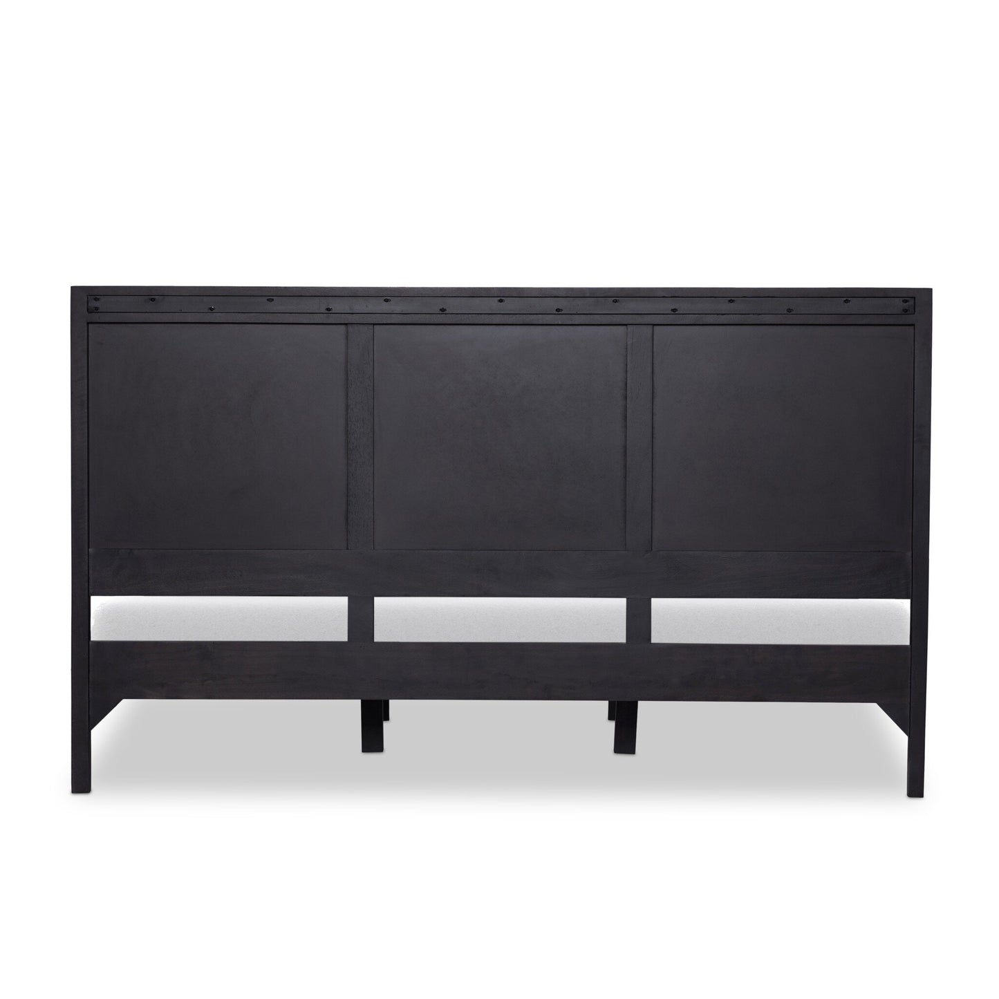 Sydney King Bed - Black Wash with Black Cane.