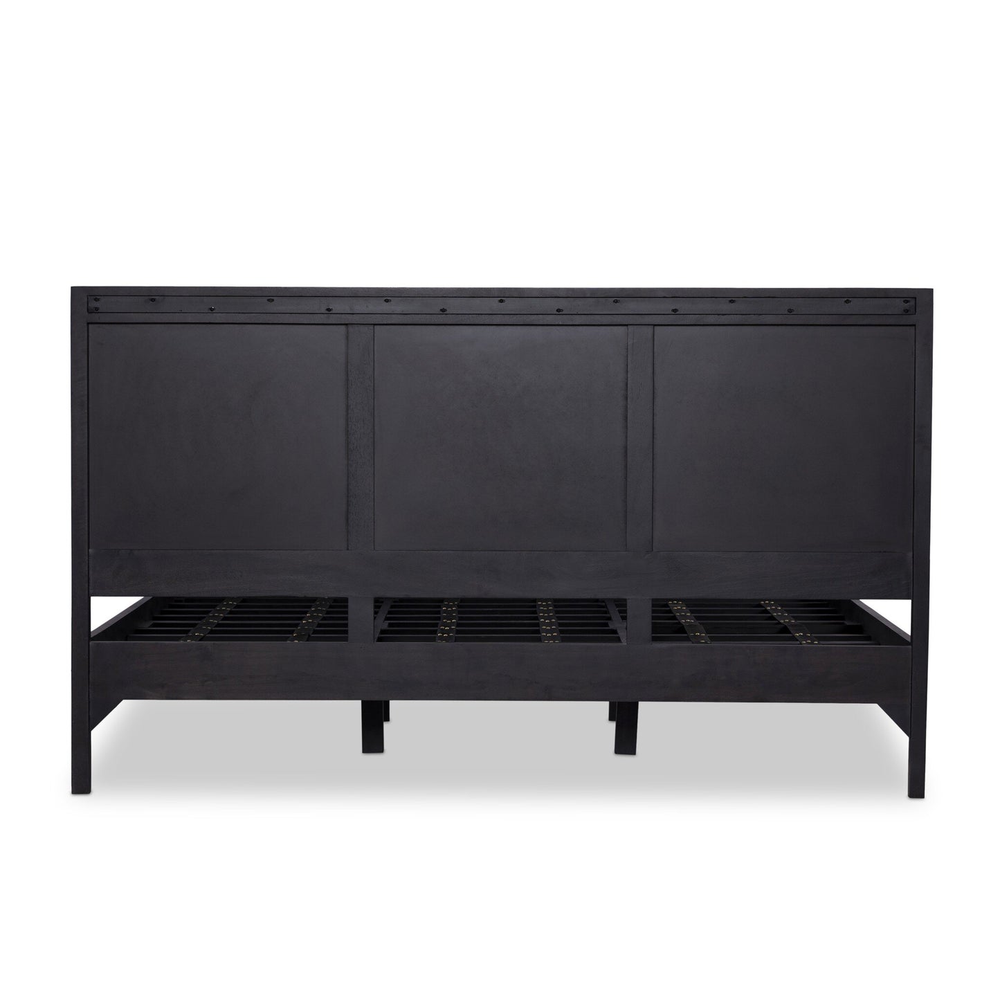 Sydney King Bed - Black Wash with Black Cane.