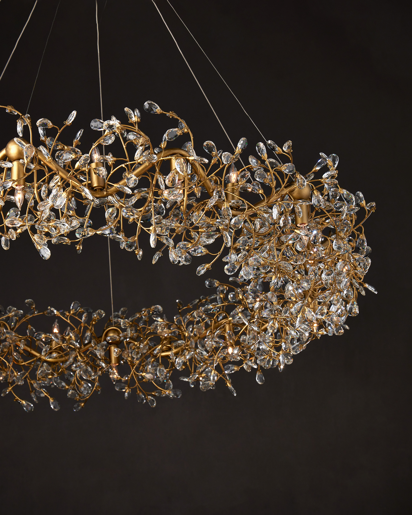 Crystal Bud Grande Ring Chandelier.
