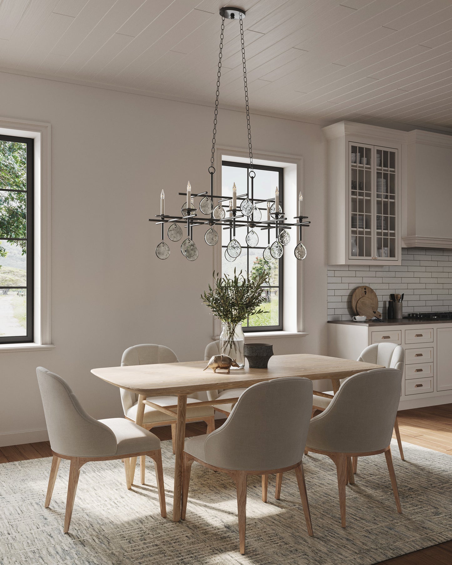 Sethos Black Rectangular Chandelier.