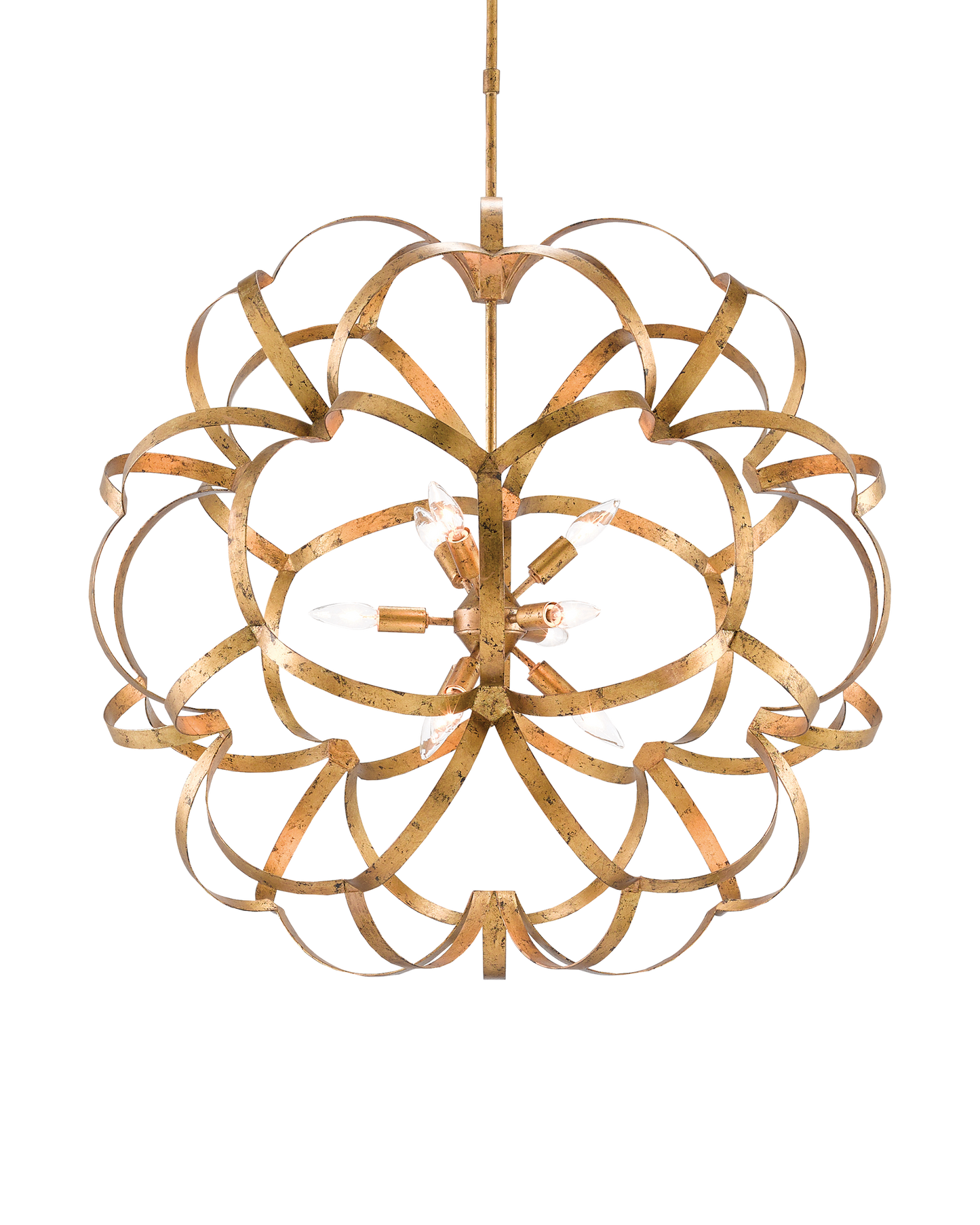 Sappho Gold Orb Chandelier.
