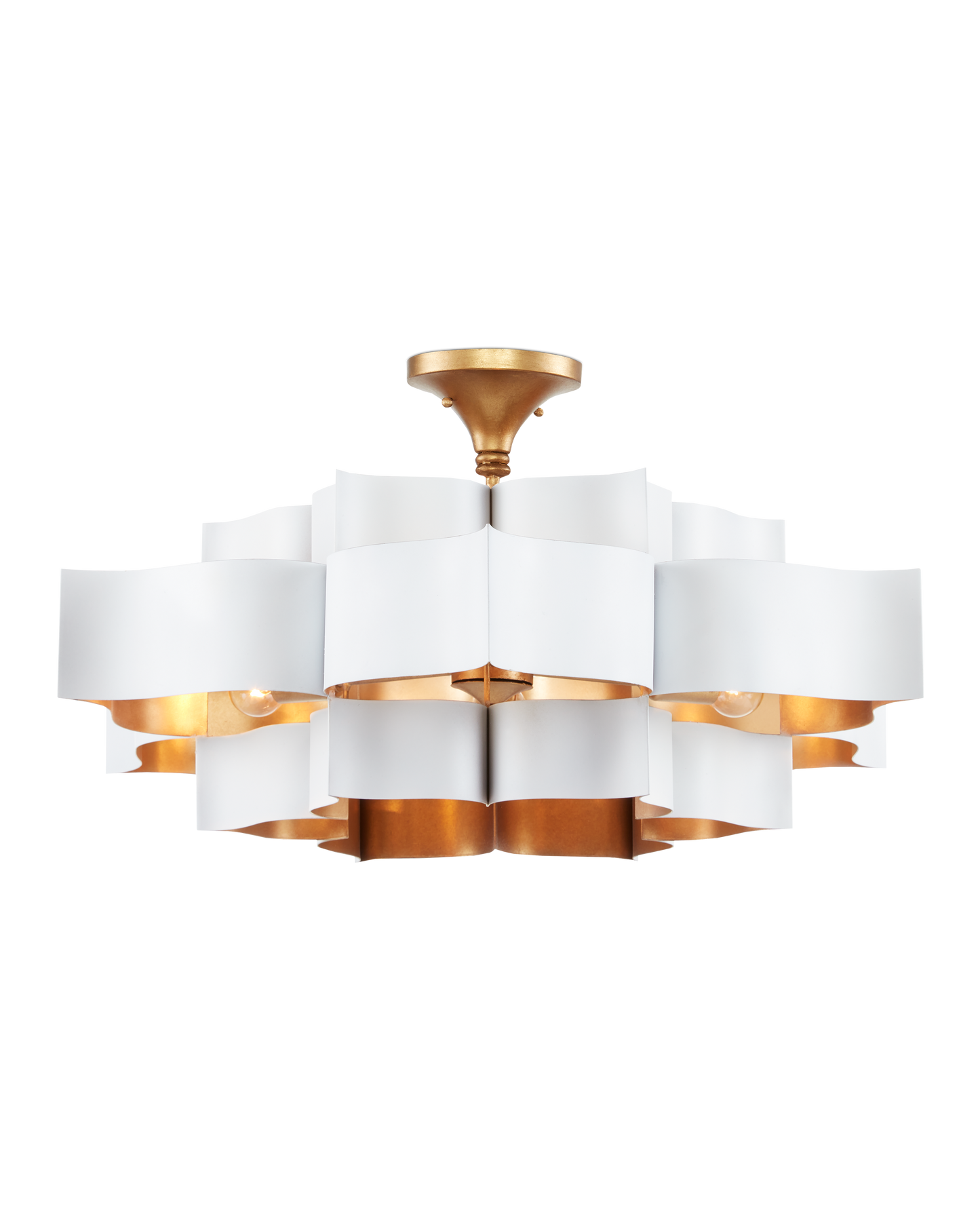 Grand Lotus Large White Chandelier.