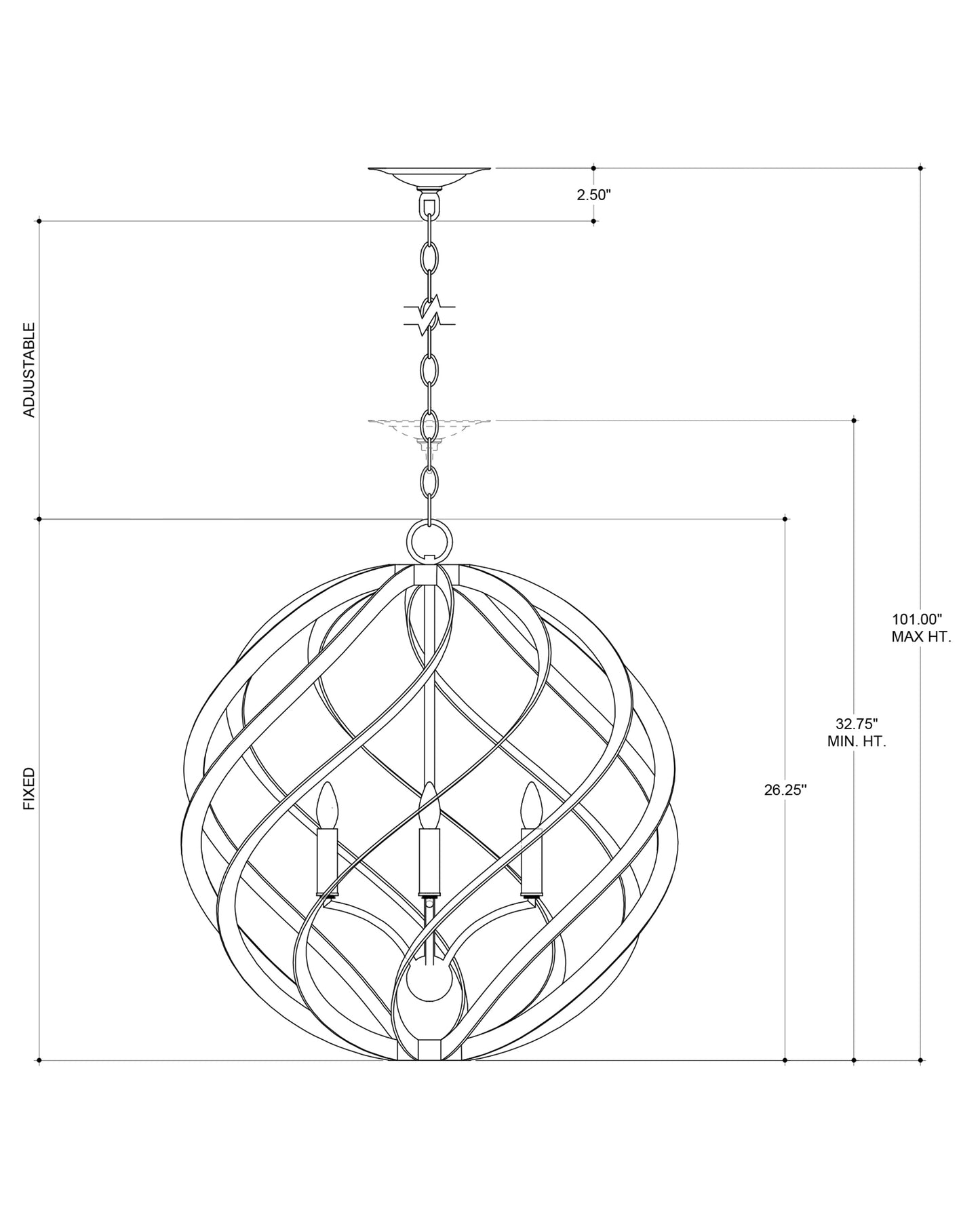 Roussel Silver Orb Chandelier.