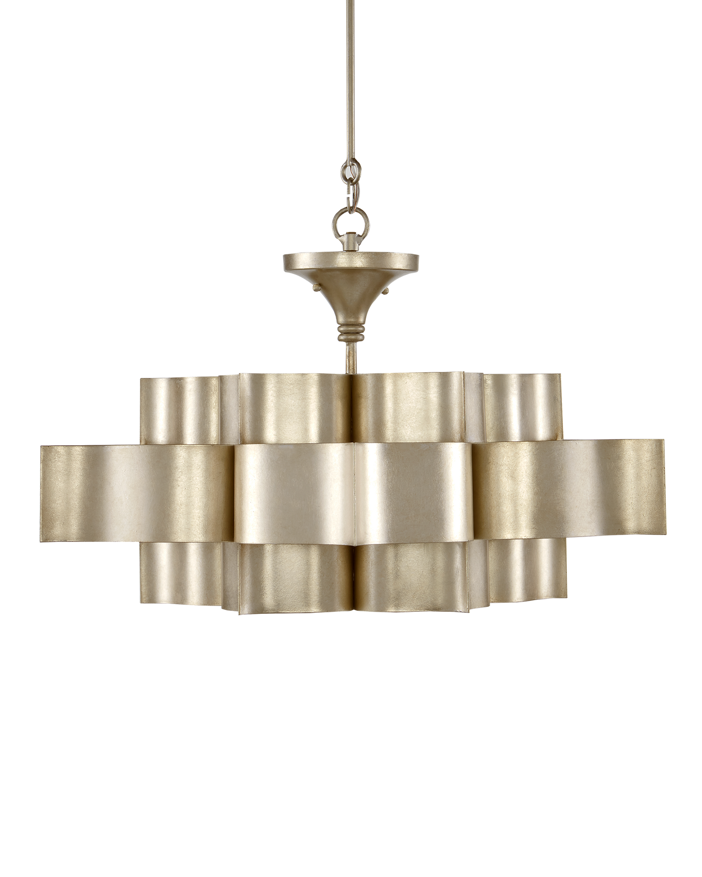 Grand Lotus Large Silver Chandelier.