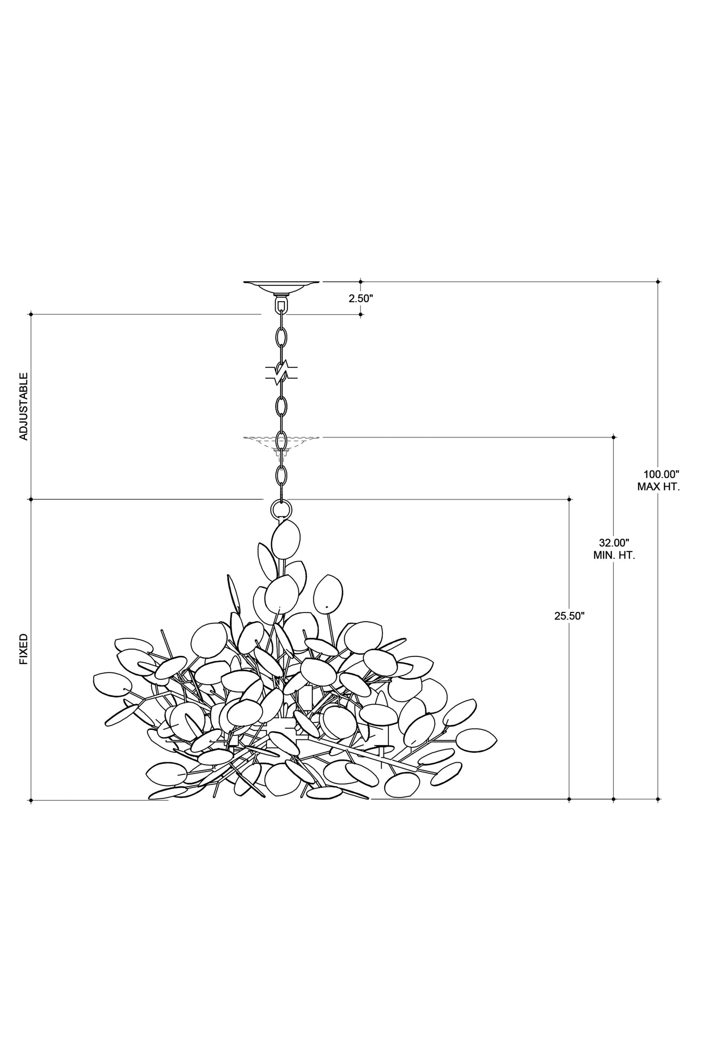 Lunaria Large Silver Chandelier.
