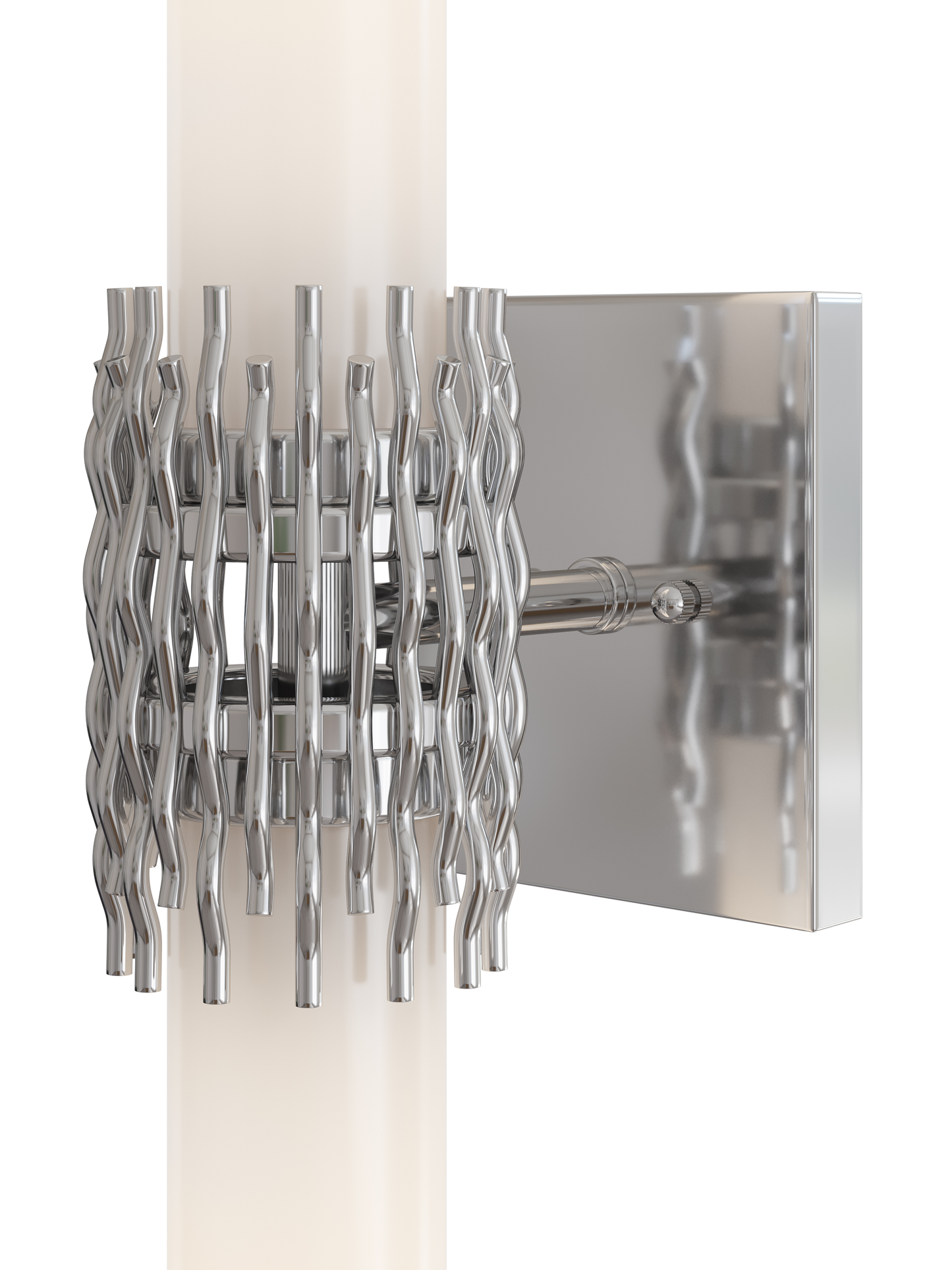 Brietta Nickel Bath Wall Sconce.