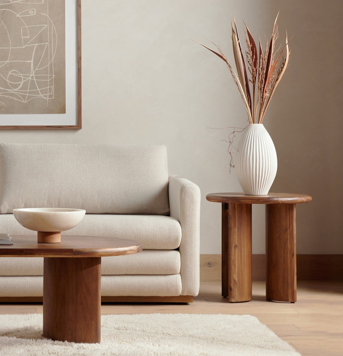 Paden End Table - Seasoned Brown Acacia.