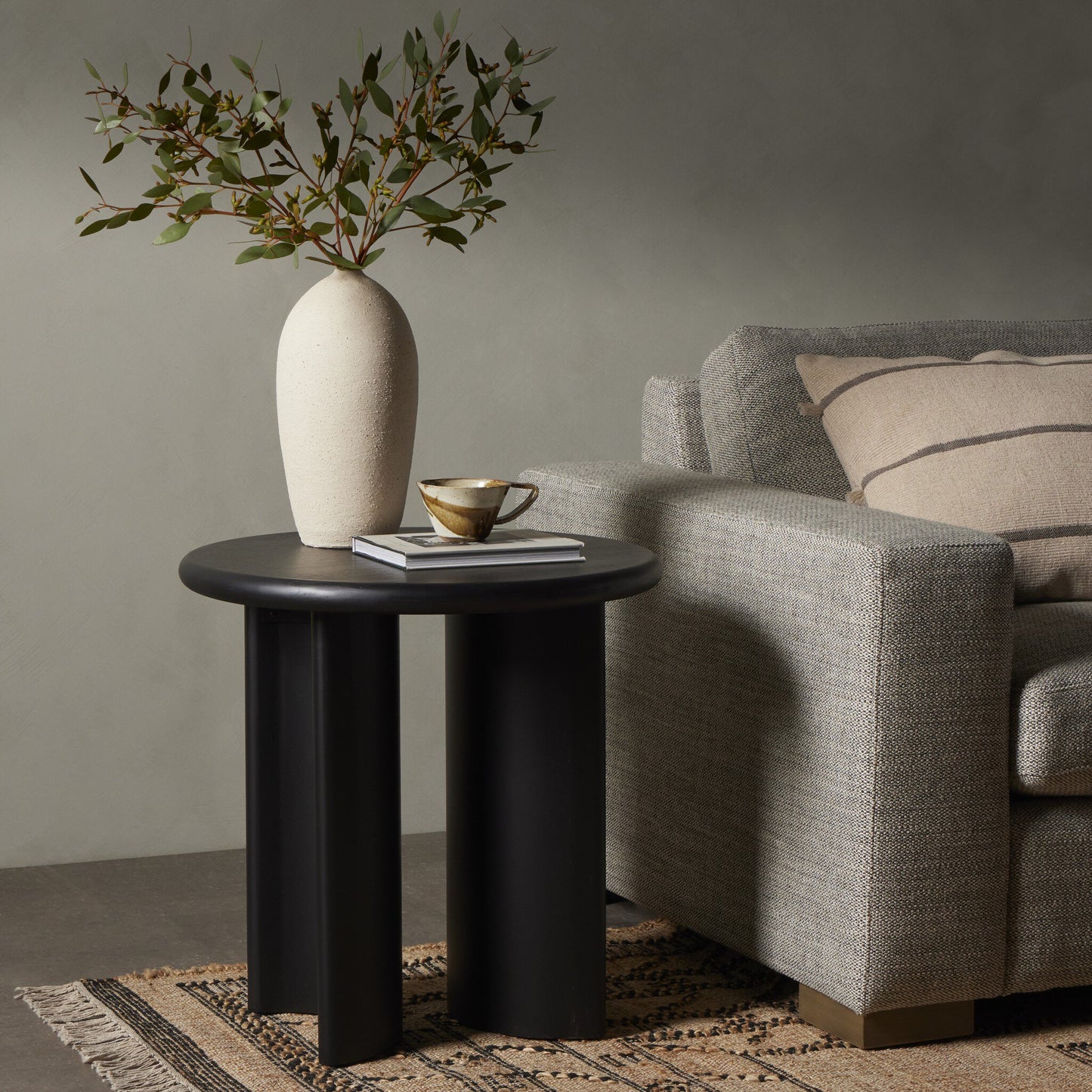 Paden End Table - Aged Black Acacia.