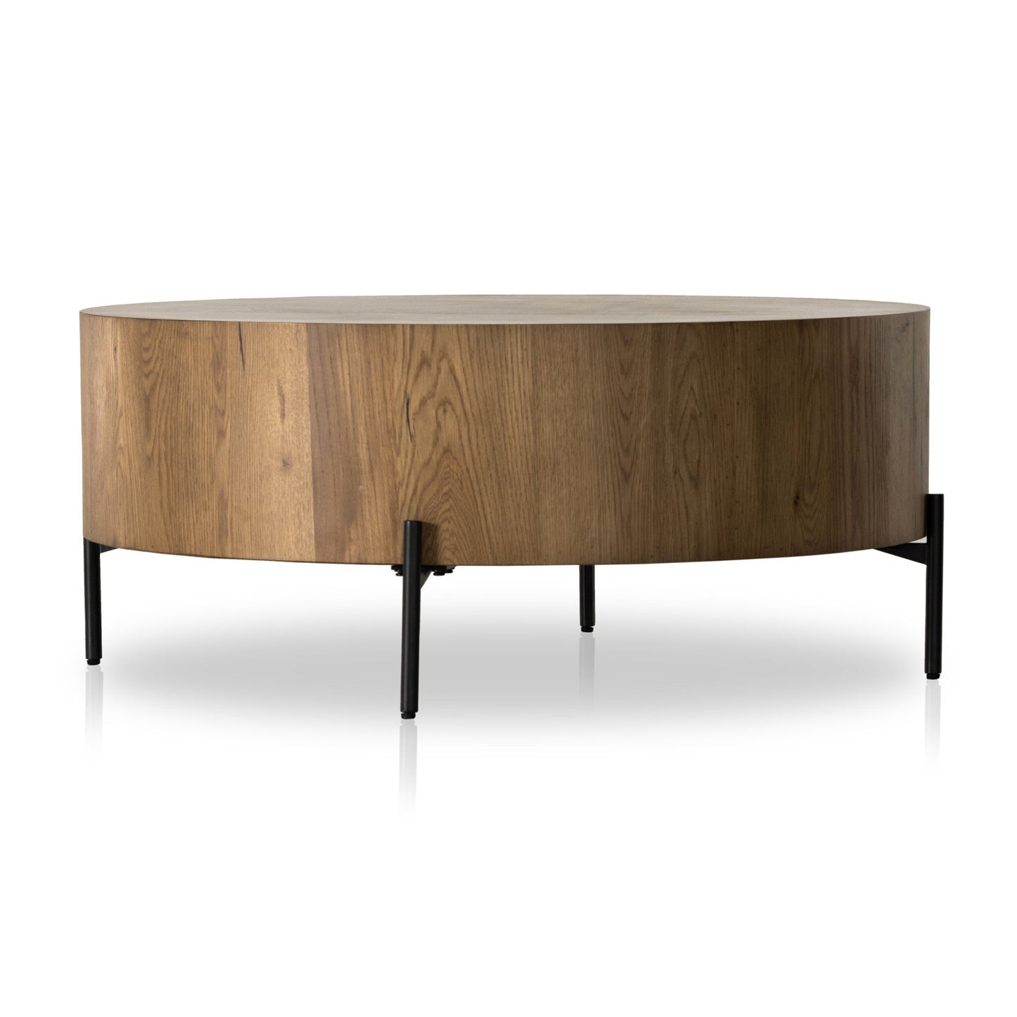 Eaton Drum Coffee Table - Amber Oak Resin.
