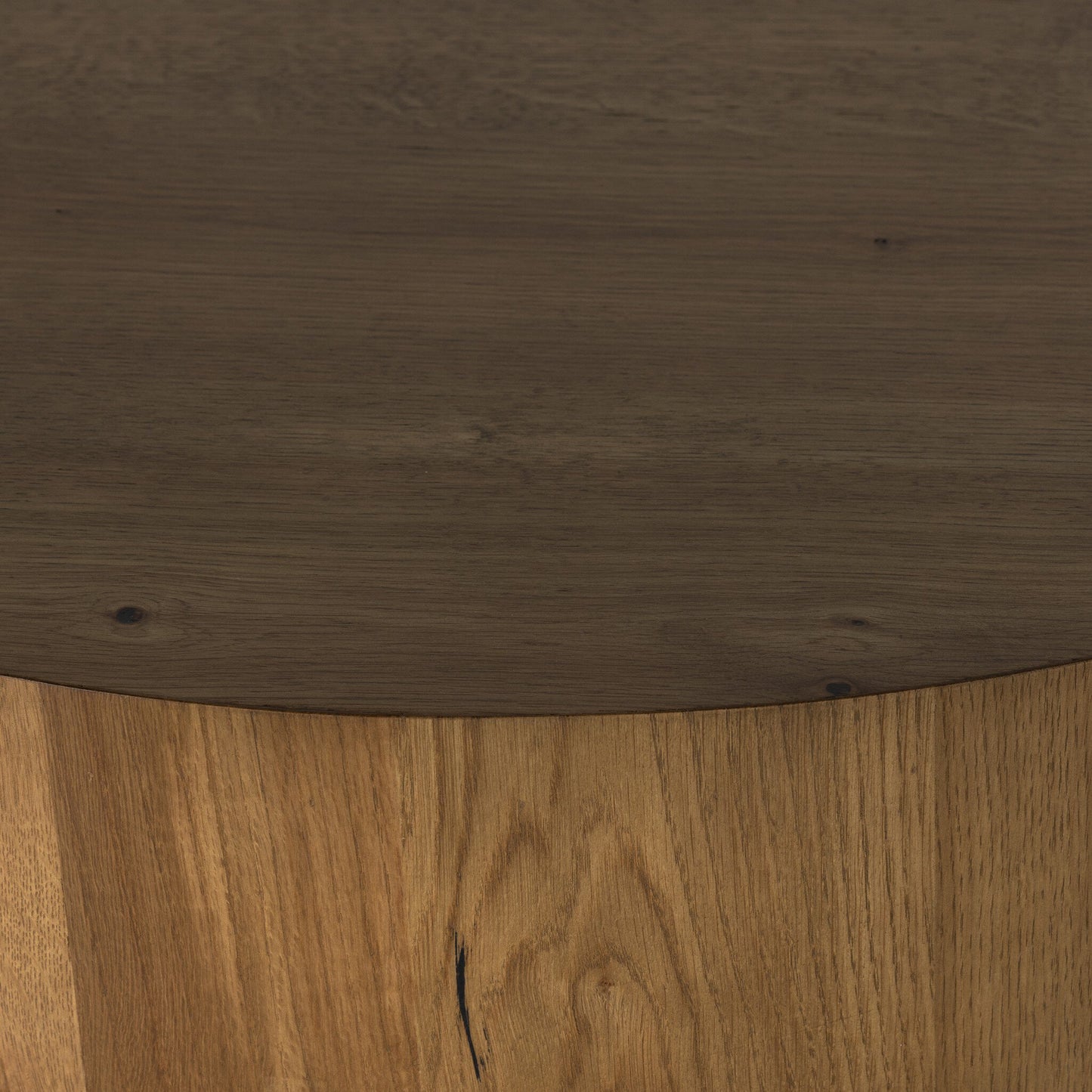 Eaton Drum Coffee Table - Amber Oak Resin.