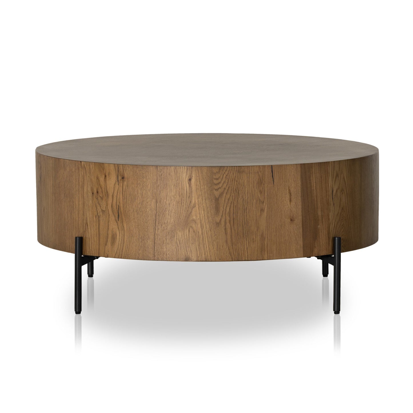 Eaton Drum Coffee Table - Amber Oak Resin.