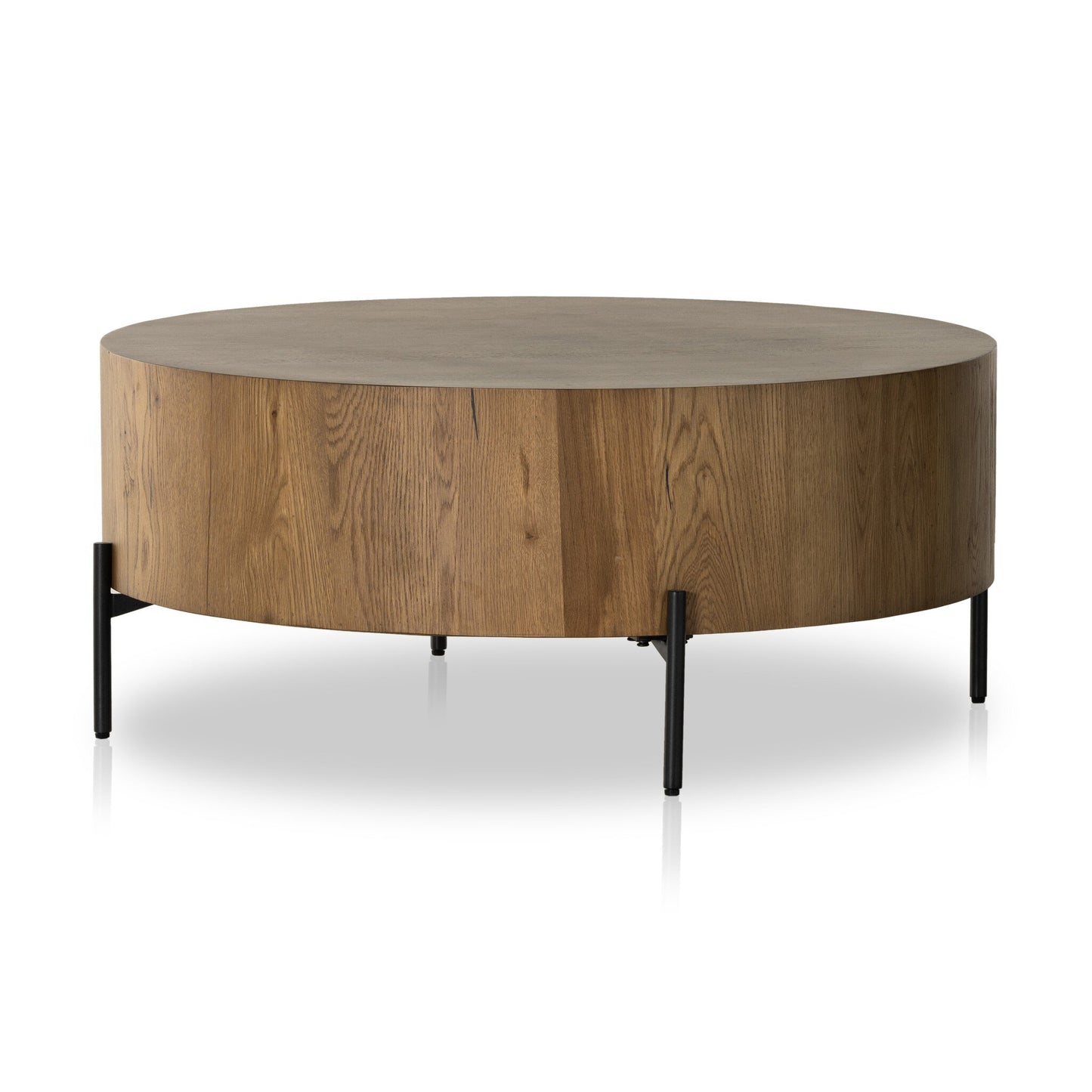 Eaton Drum Coffee Table - Amber Oak Resin.