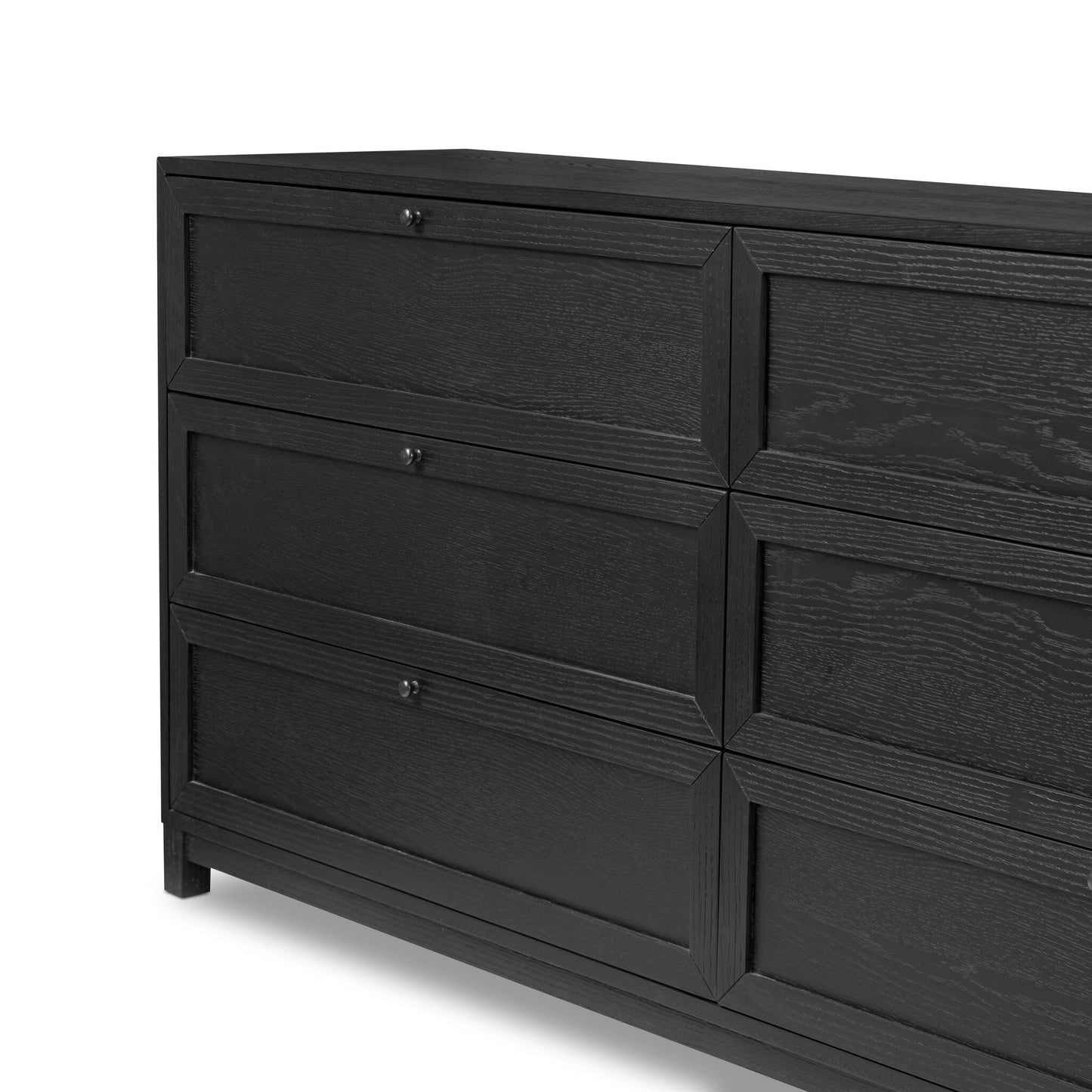 Millie 6 Drawer Dresser - Drifted Matte Black Veneer.