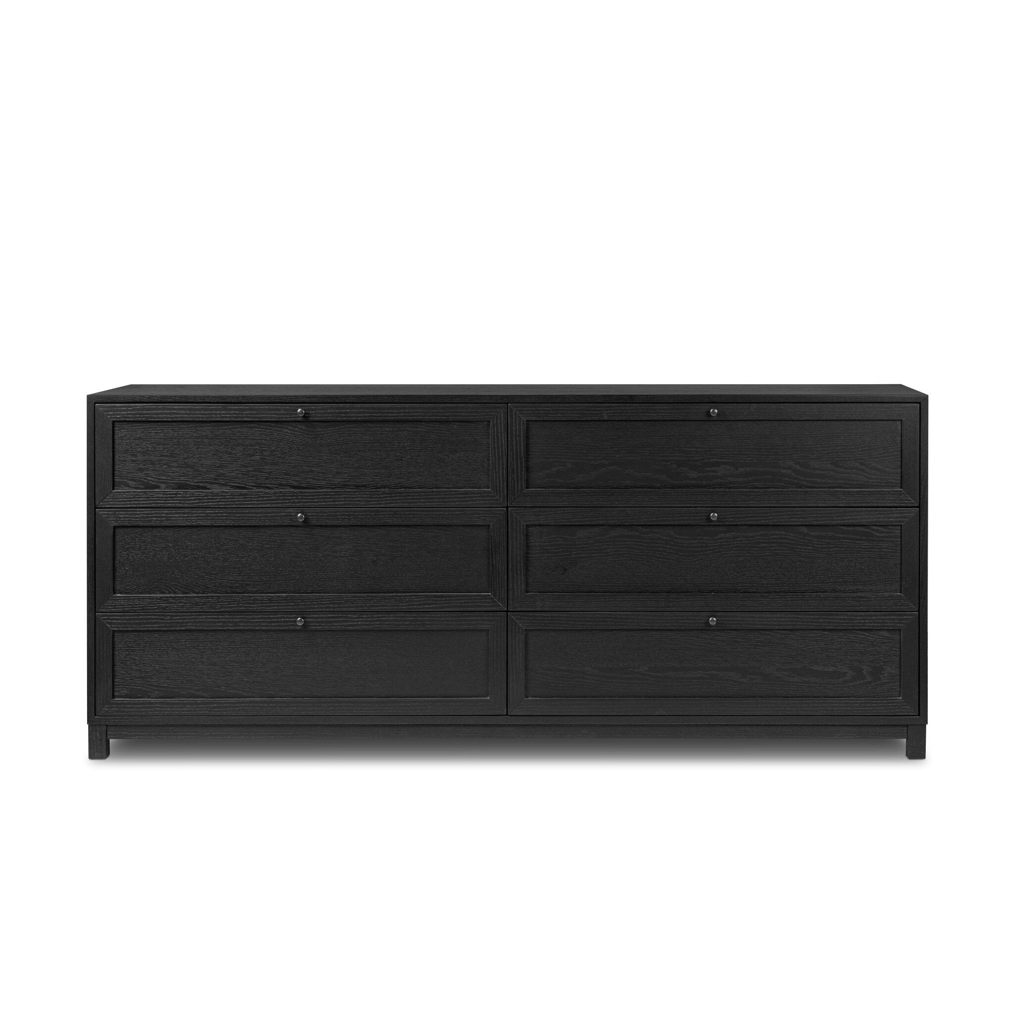 Millie 6 Drawer Dresser - Drifted Matte Black Veneer - Four Hands