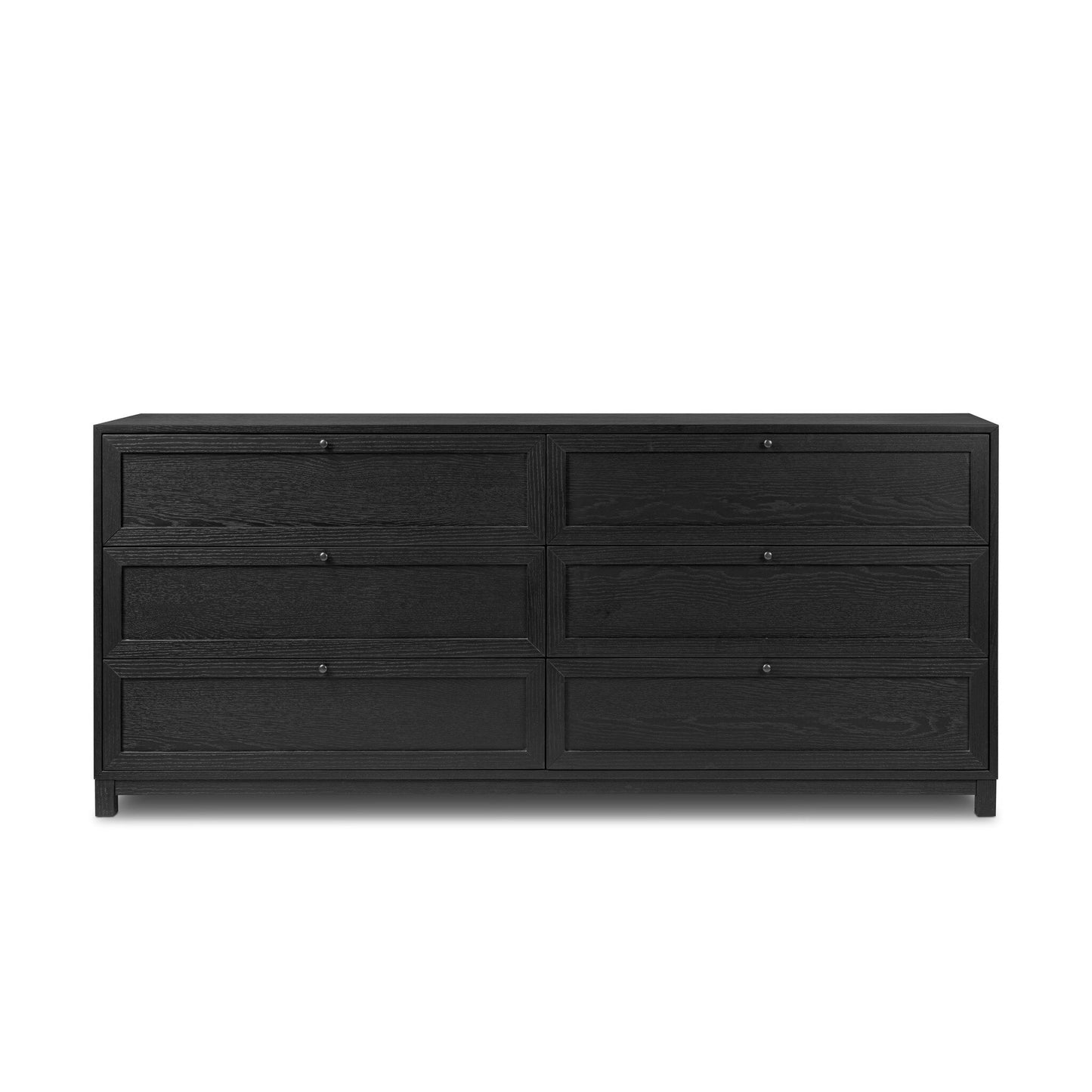 Millie 6 Drawer Dresser - Drifted Matte Black Veneer.