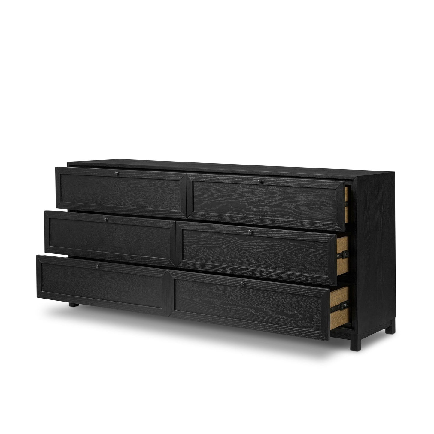 Millie 6 Drawer Dresser - Drifted Matte Black Veneer.