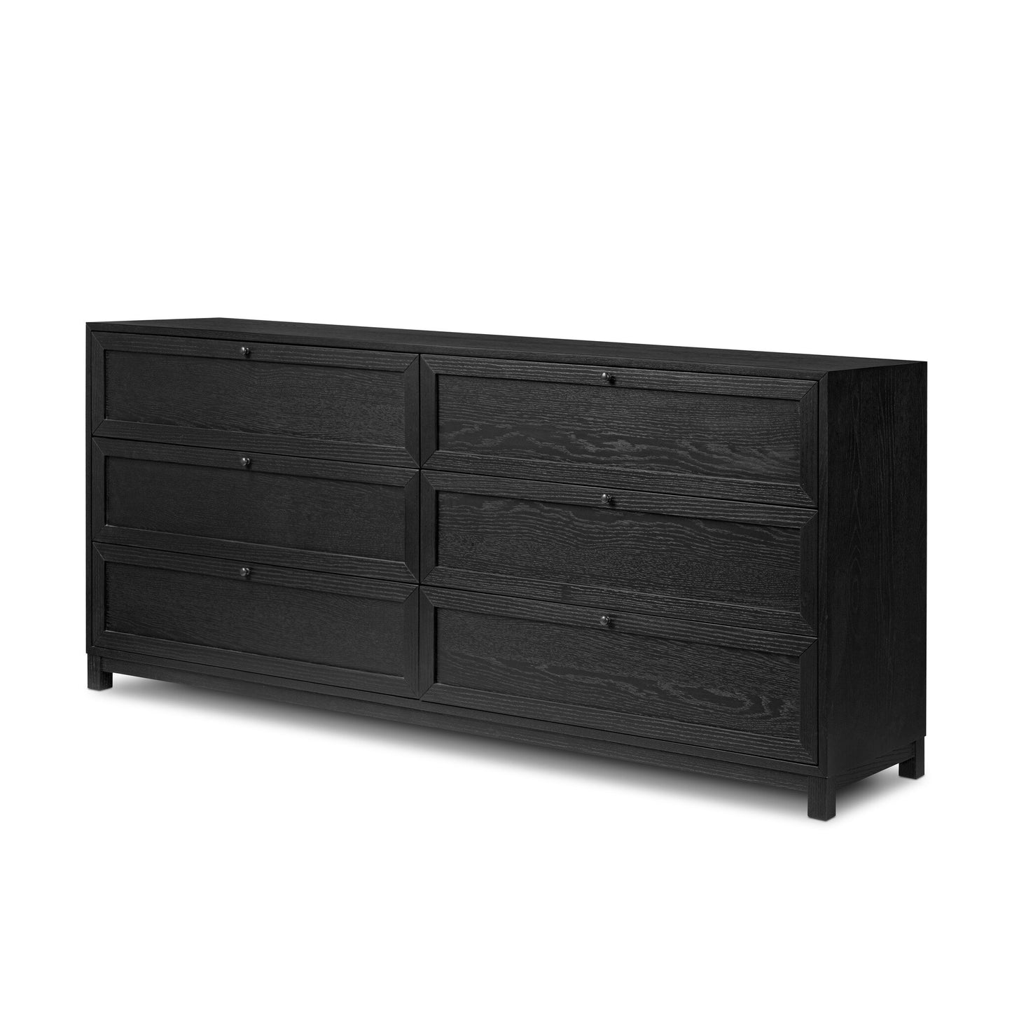 Millie 6 Drawer Dresser - Drifted Matte Black Veneer.