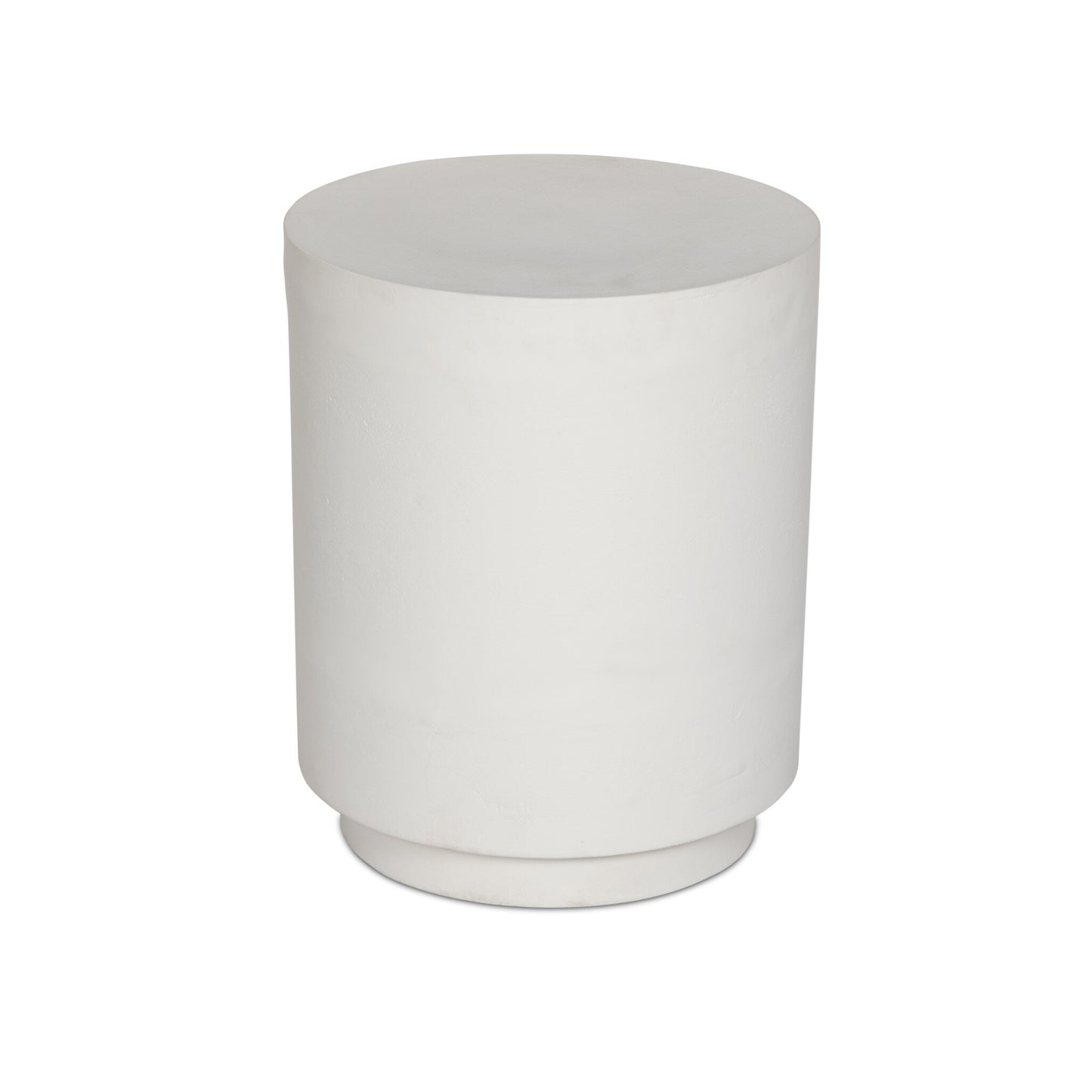 Javi Outdoor End Table - Matte White Cast Aluminum.