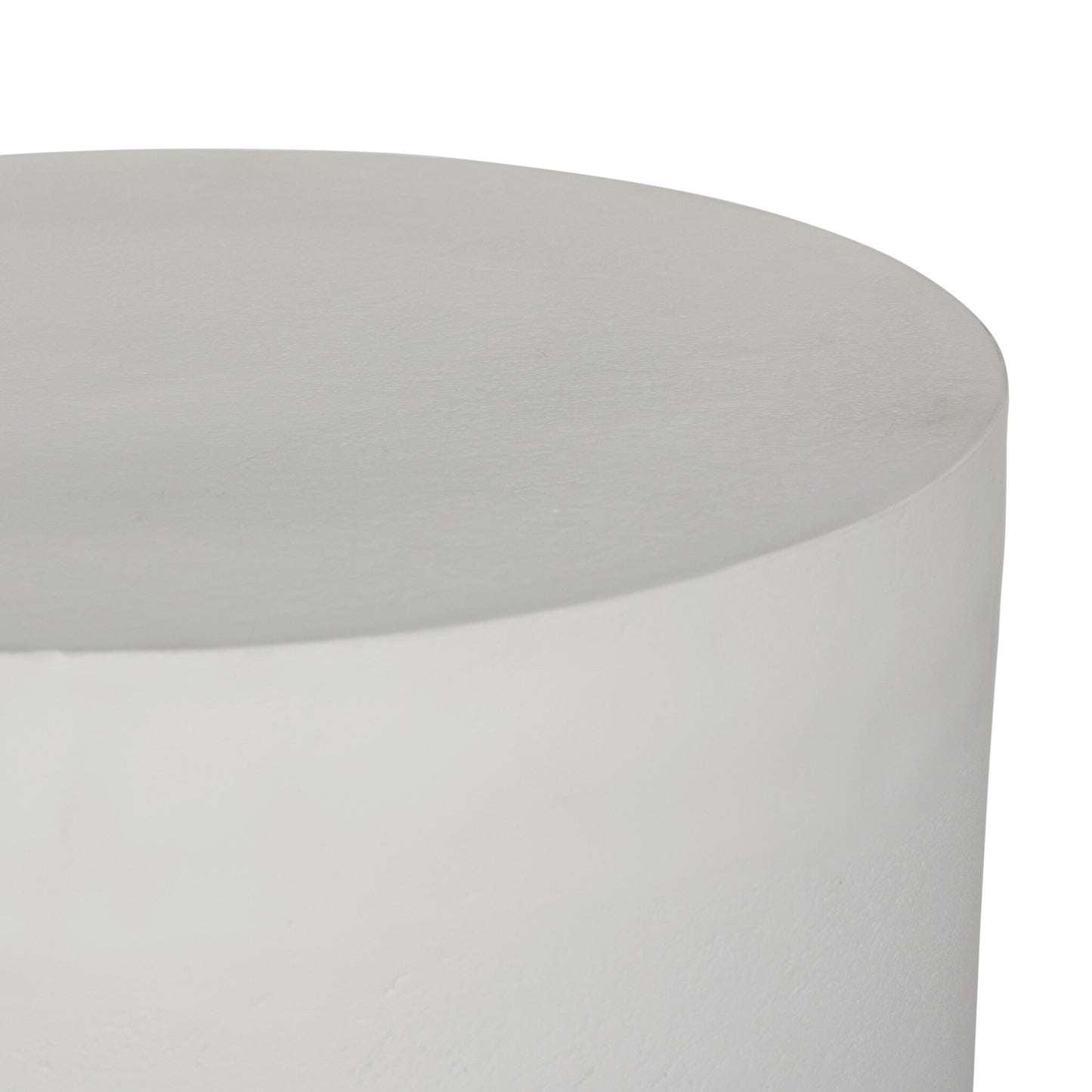 Javi Outdoor End Table - Matte White Cast Aluminum.