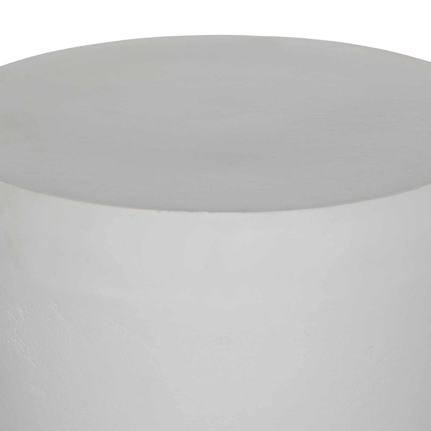 Javi Outdoor End Table - Matte White Cast Aluminum.