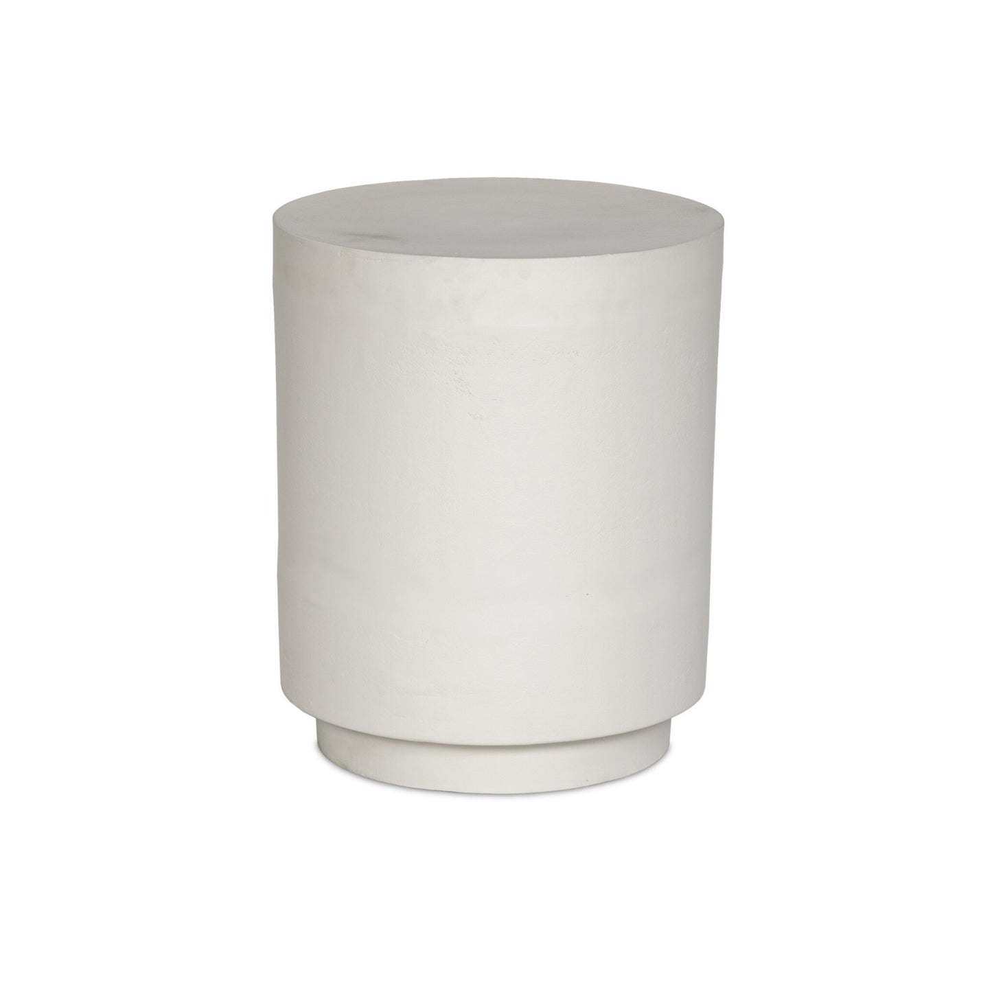 Javi Outdoor End Table - Matte White Cast Aluminum.
