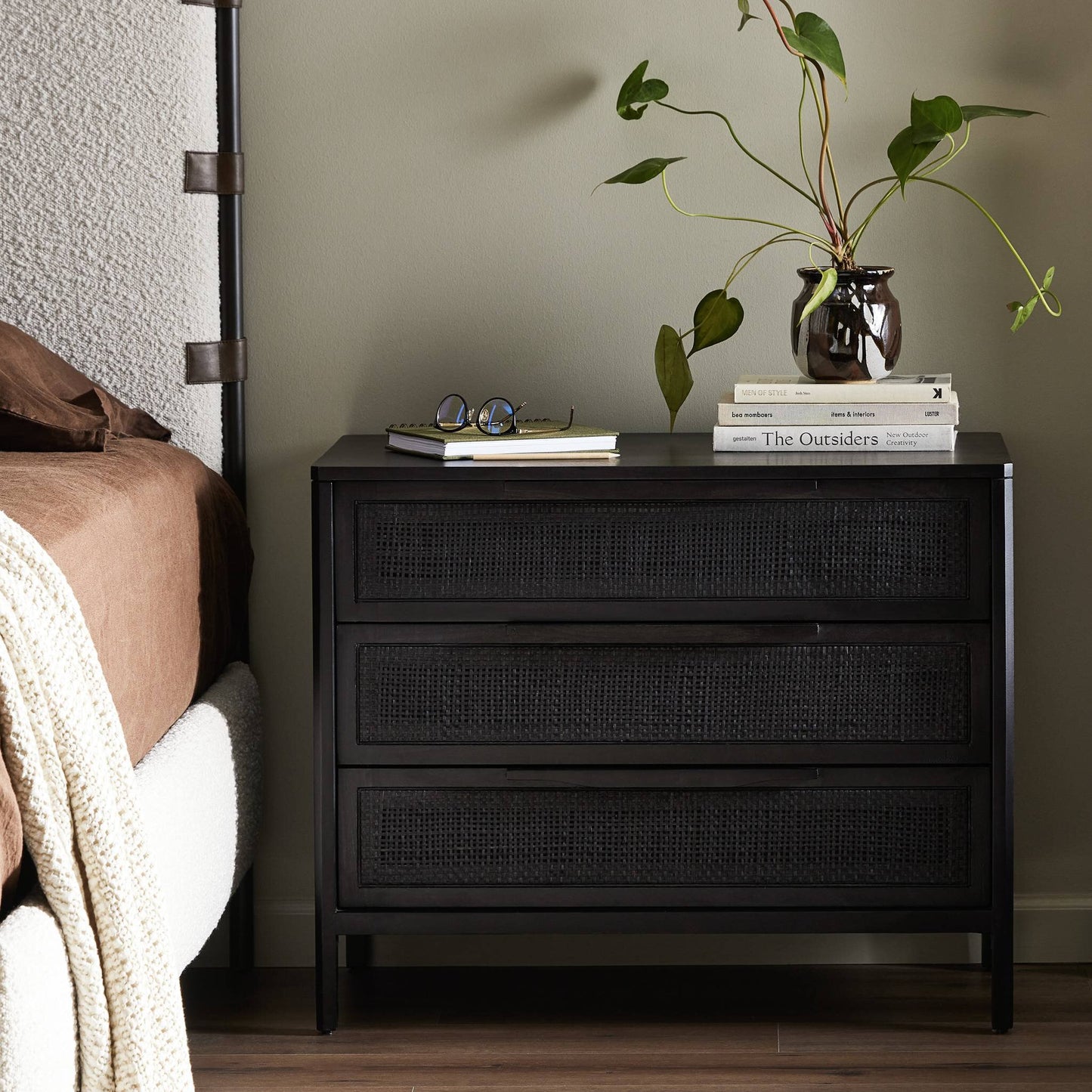 Sydney Large Nightstand - Black Wash.