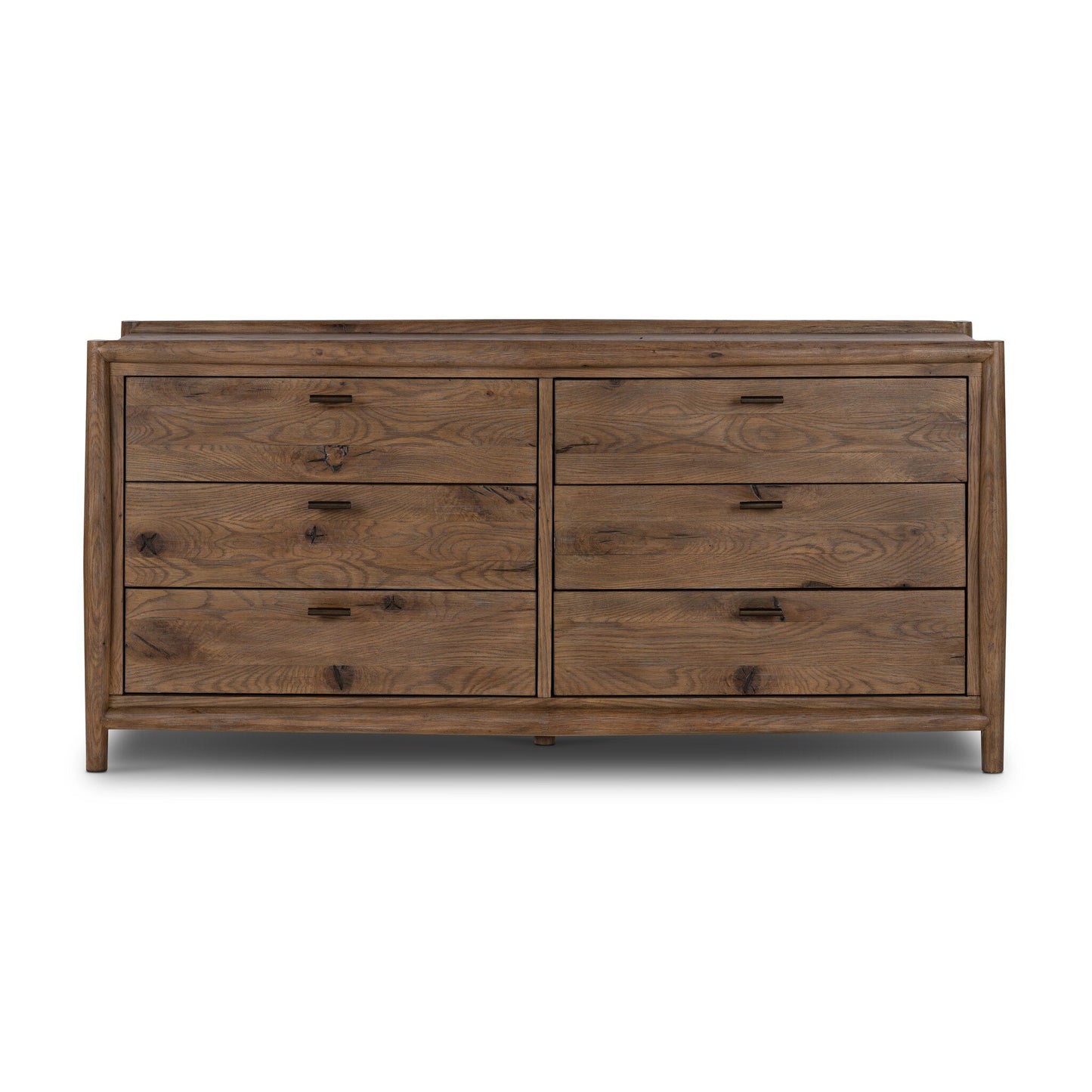 Glenview 6 Drawer Dresser - Weathered Oak Veneer.