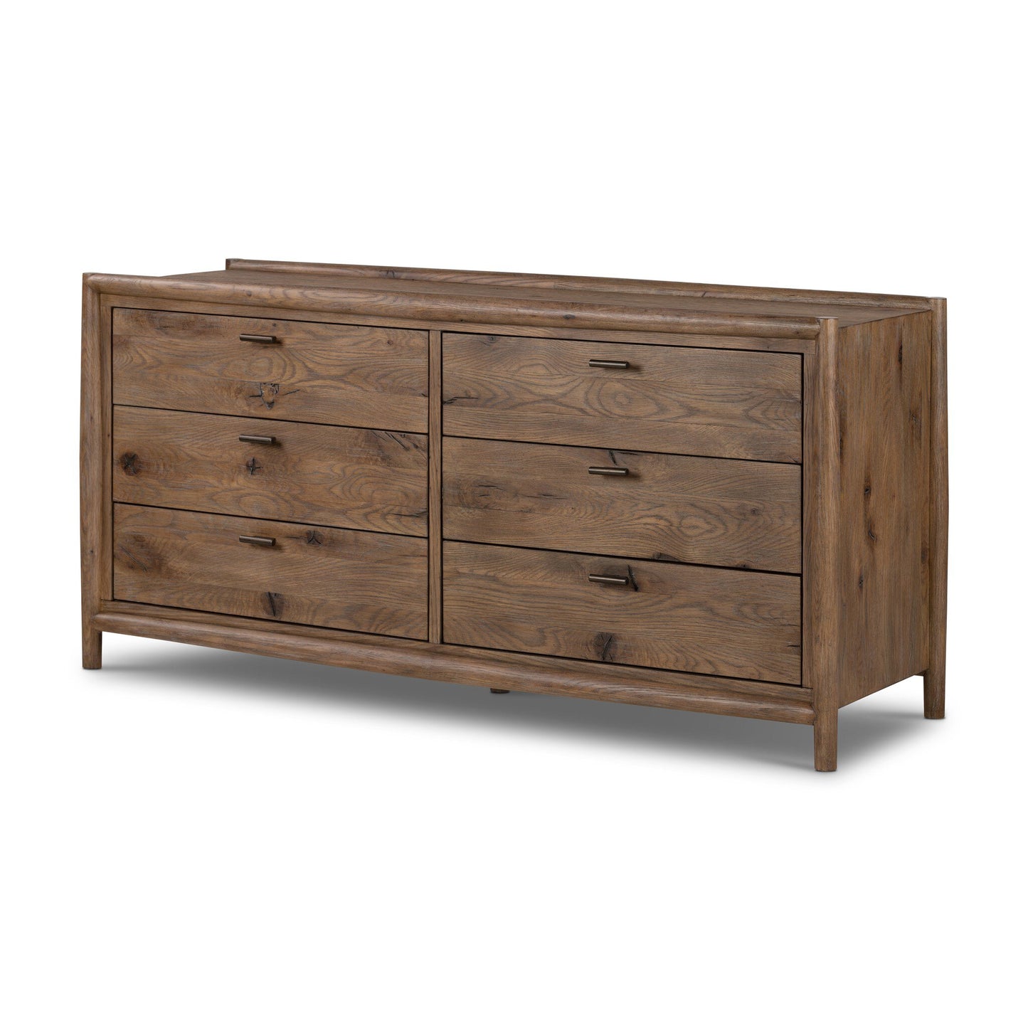 Glenview 6 Drawer Dresser - Weathered Oak Veneer.