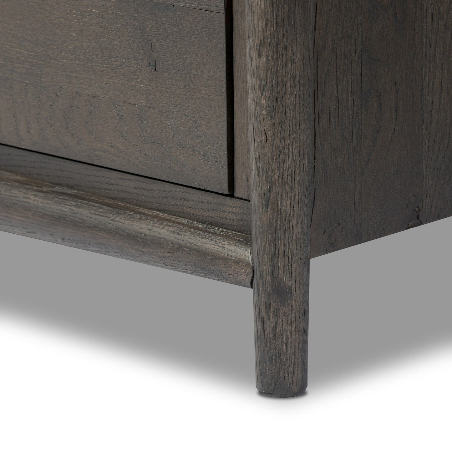 Glenview Nightstand - Cracked Smoked Black Veneer.