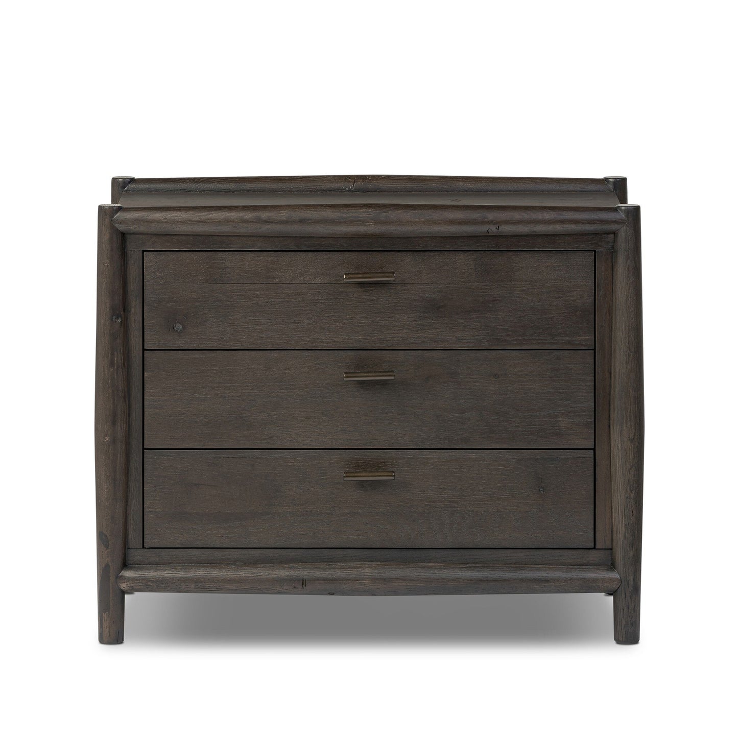 Glenview Nightstand - Cracked Smoked Black Veneer.