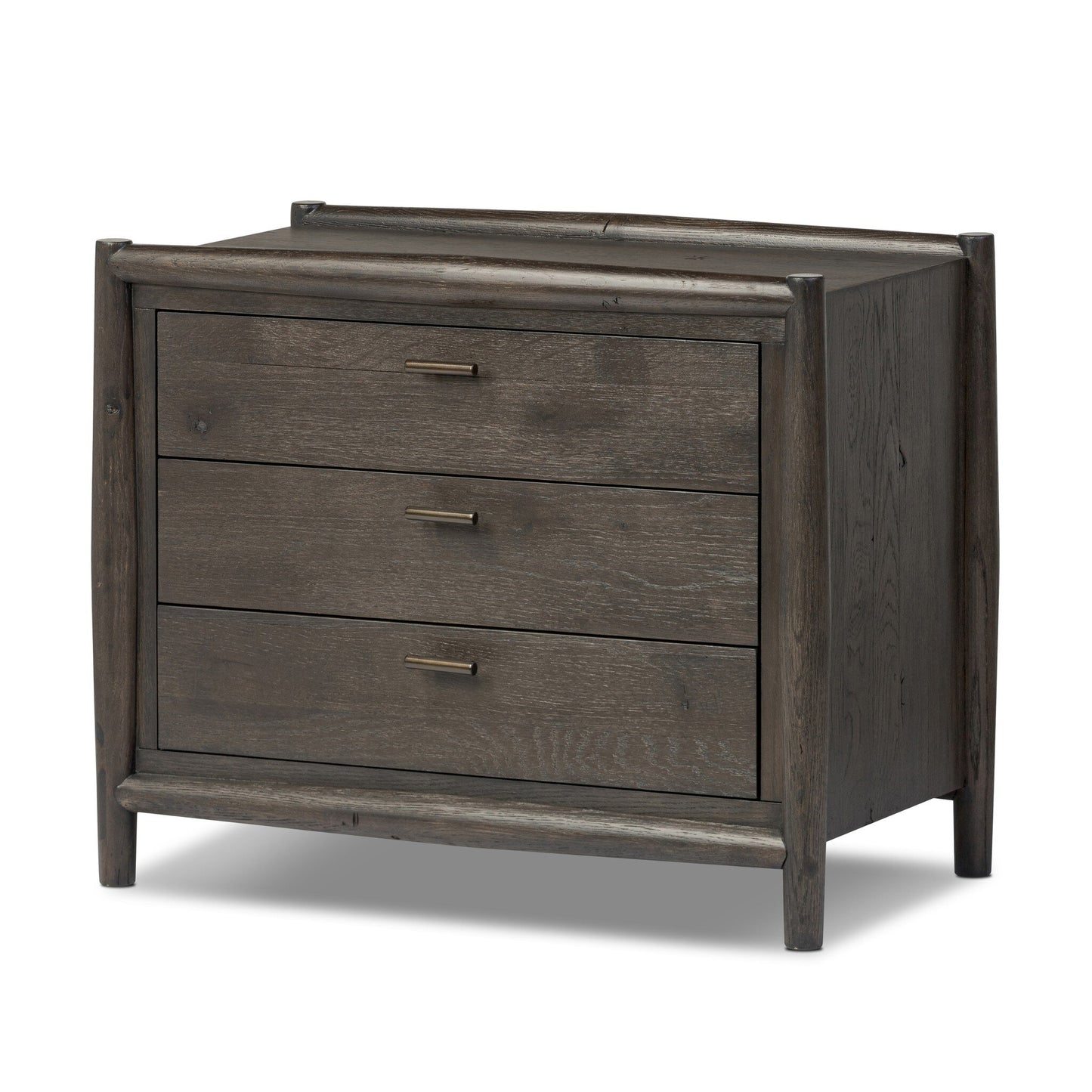 Glenview Nightstand - Cracked Smoked Black Veneer.