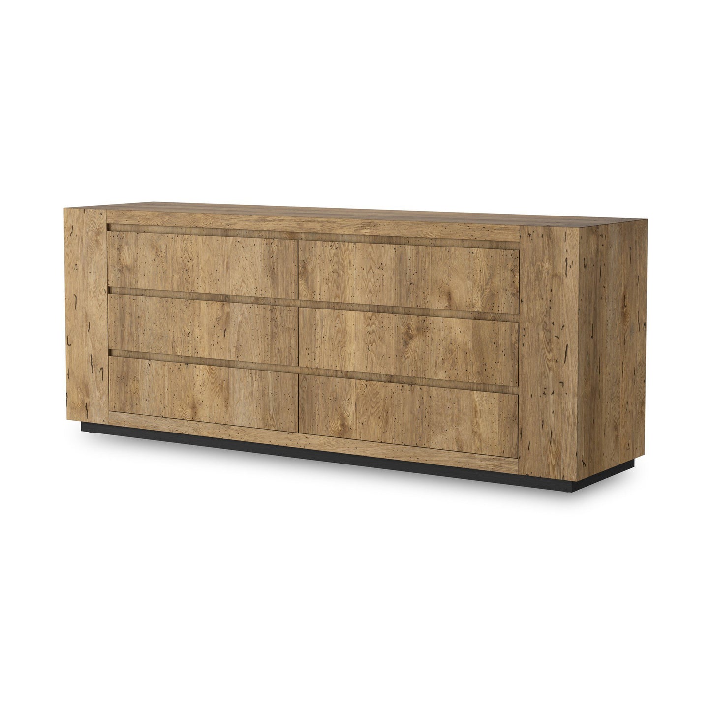 Abaso 6-Drawer Dresser - Rustic Wormwood Oak.