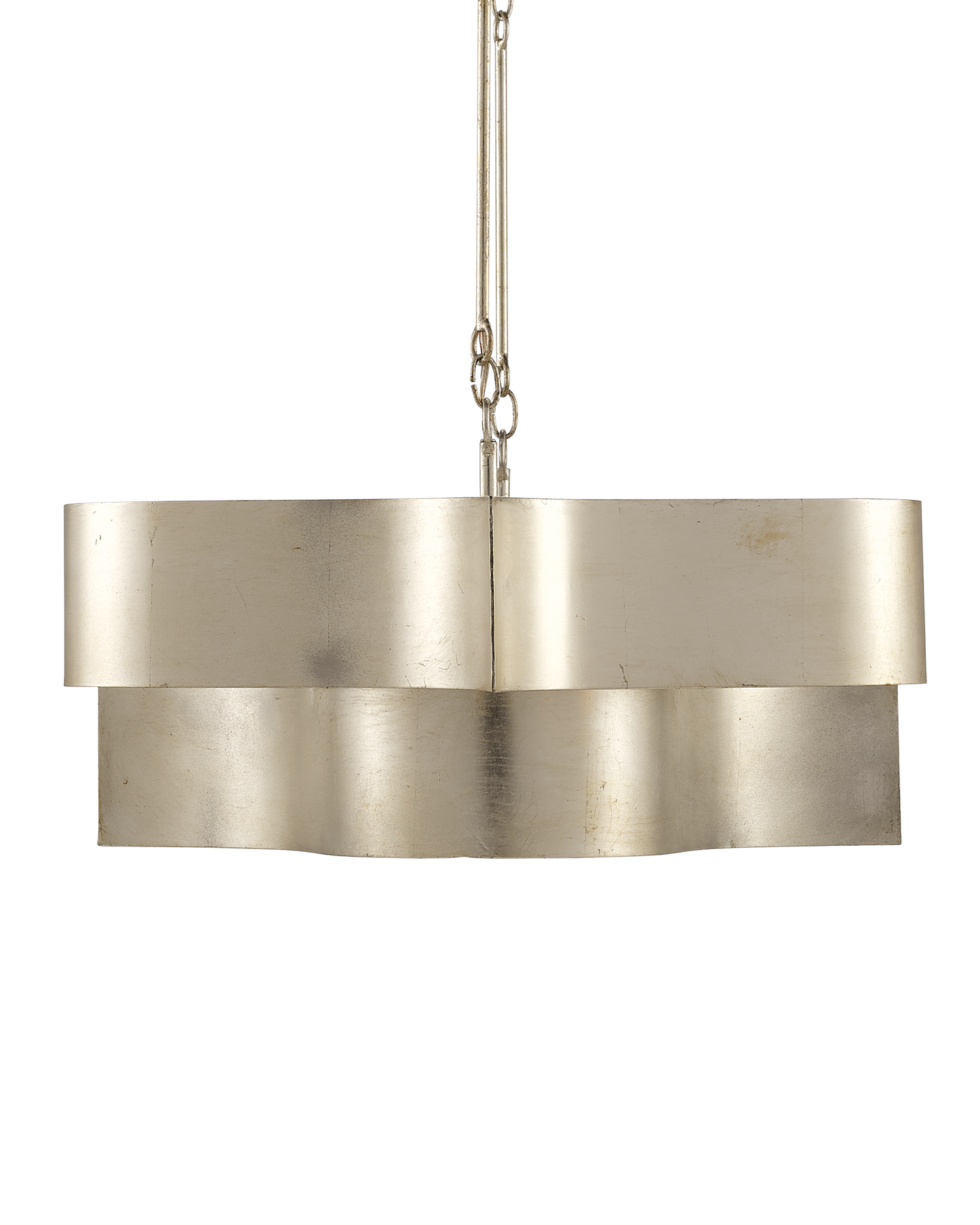 Grand Lotus Oval Silver Chandelier.