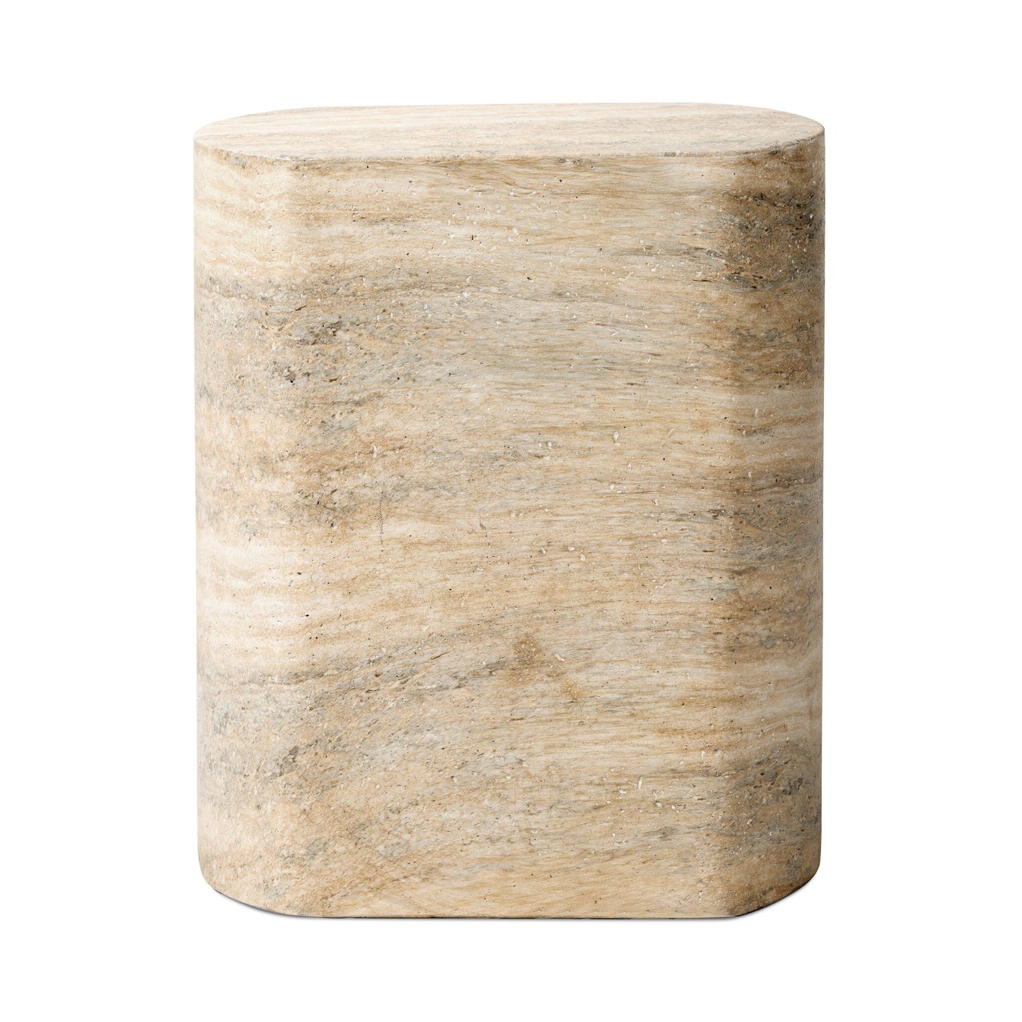 Clementine End Table - Textured Sandy Grey.