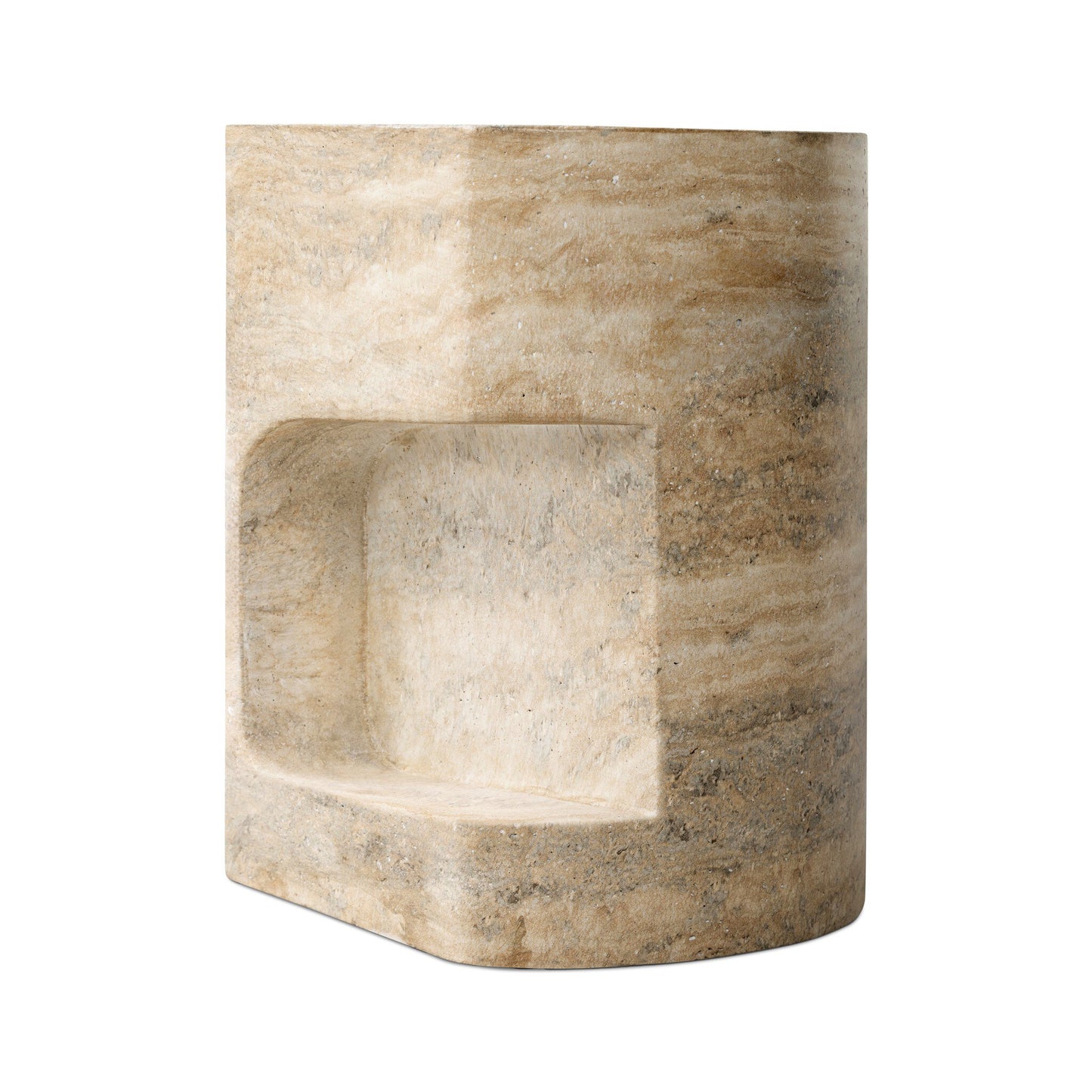Clementine End Table - Textured Sandy Grey.