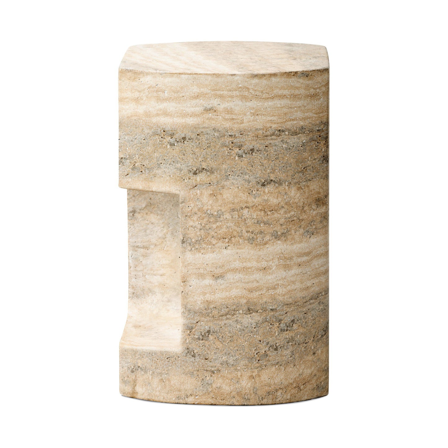 Clementine End Table - Textured Sandy Grey.