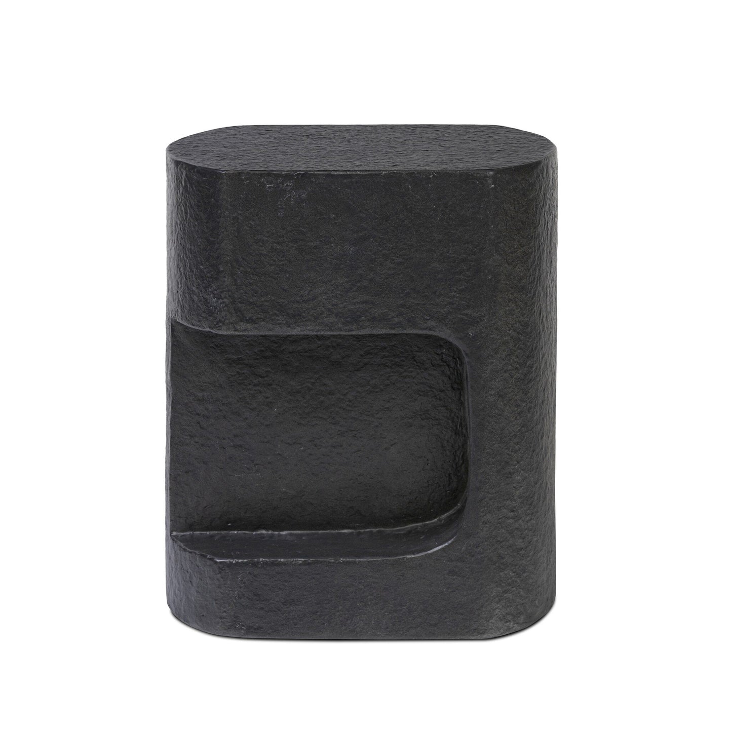 Clementine End Table - Distressed Graphite Concrete.