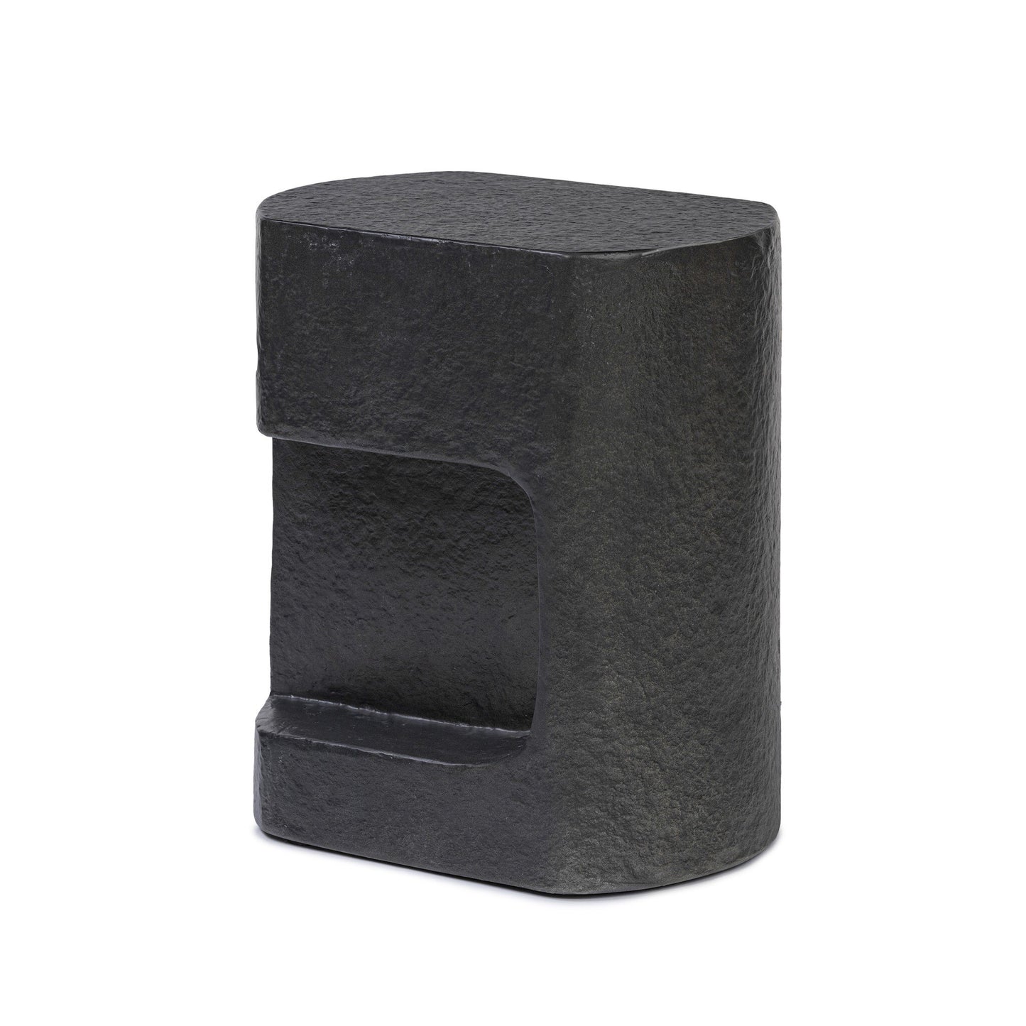 Clementine End Table - Distressed Graphite Concrete.