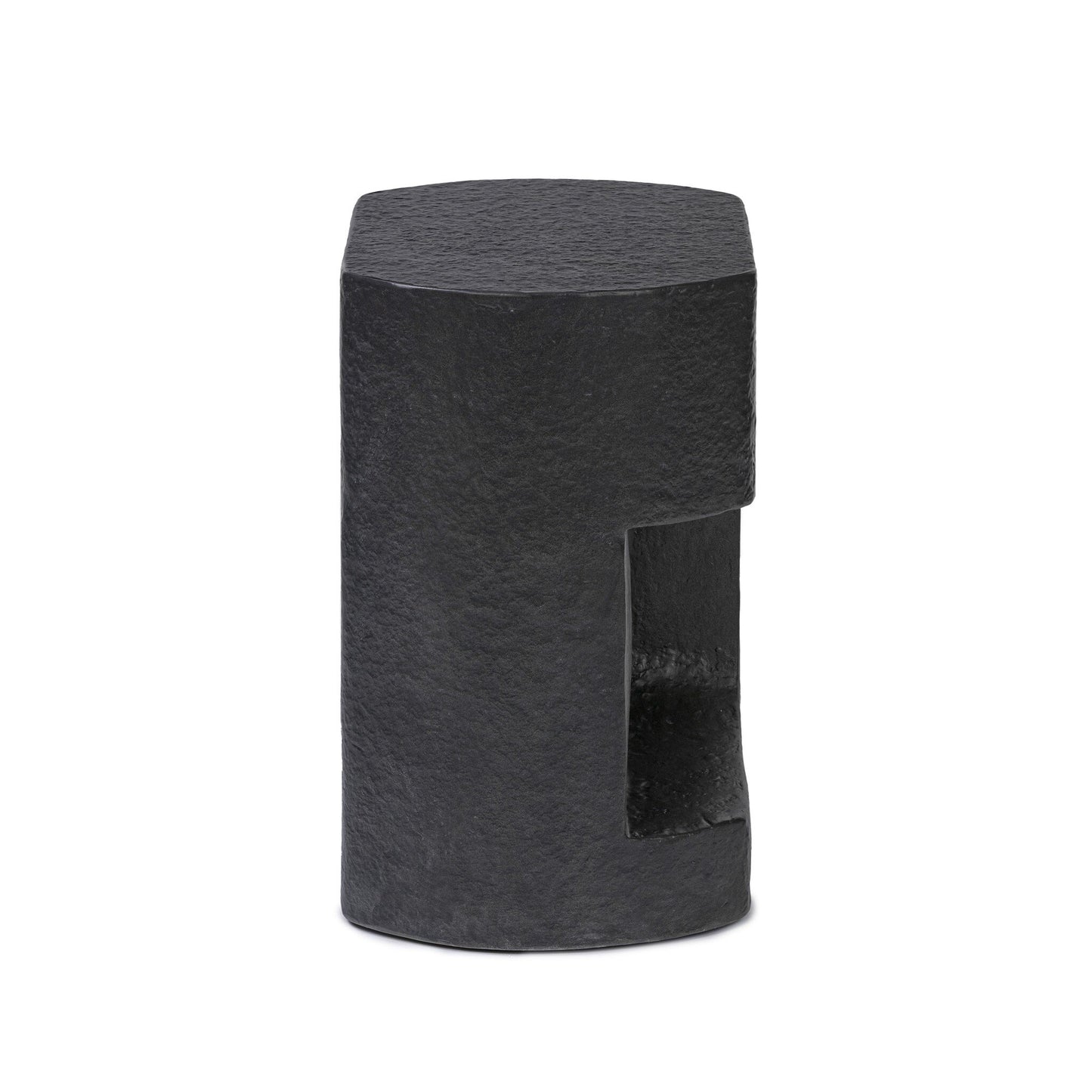 Clementine End Table - Distressed Graphite Concrete.