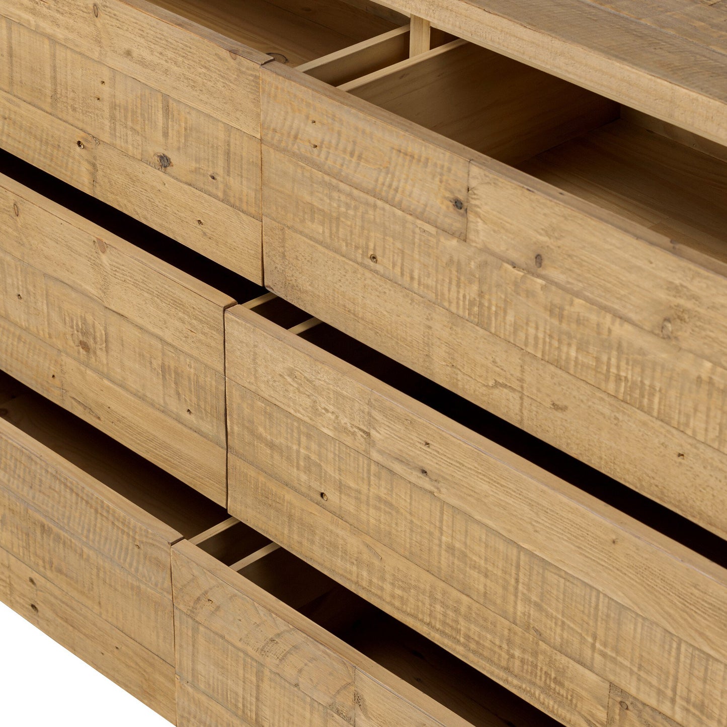 Perot 6 Drawer Dresser - Light Blonde Pine.