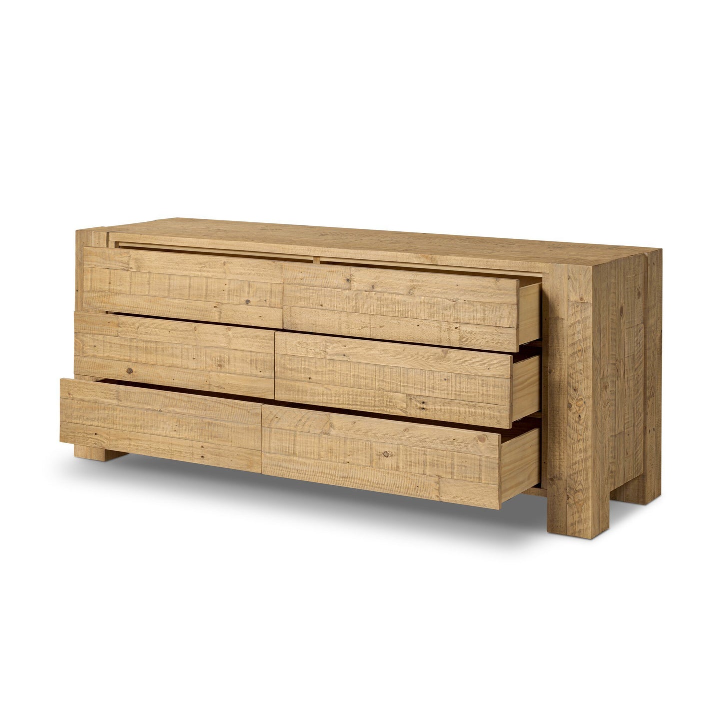 Perot 6 Drawer Dresser - Light Blonde Pine.